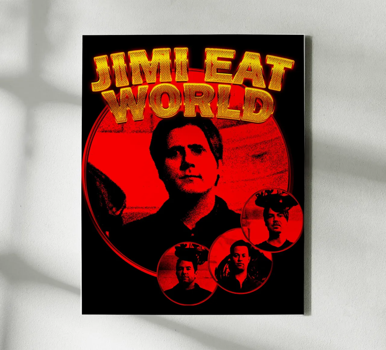 grunge stijl Rock Jimmy eat world canvas met Baklijst van igoshdesigns