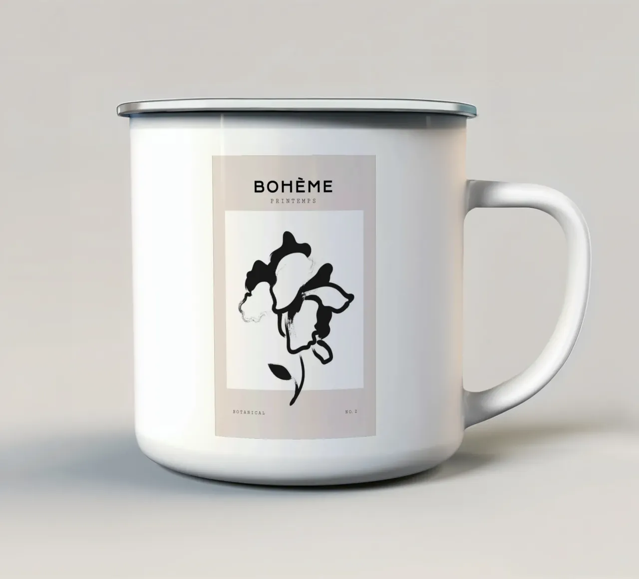 Boho Bohemian 1 Poppy tazza in smalto da Boho Print Collection