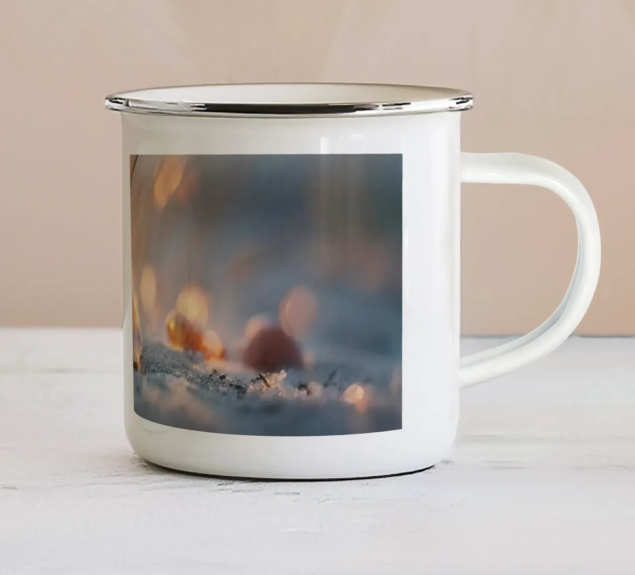 Bokeh Beach No 05 tazza in smalto da treechild