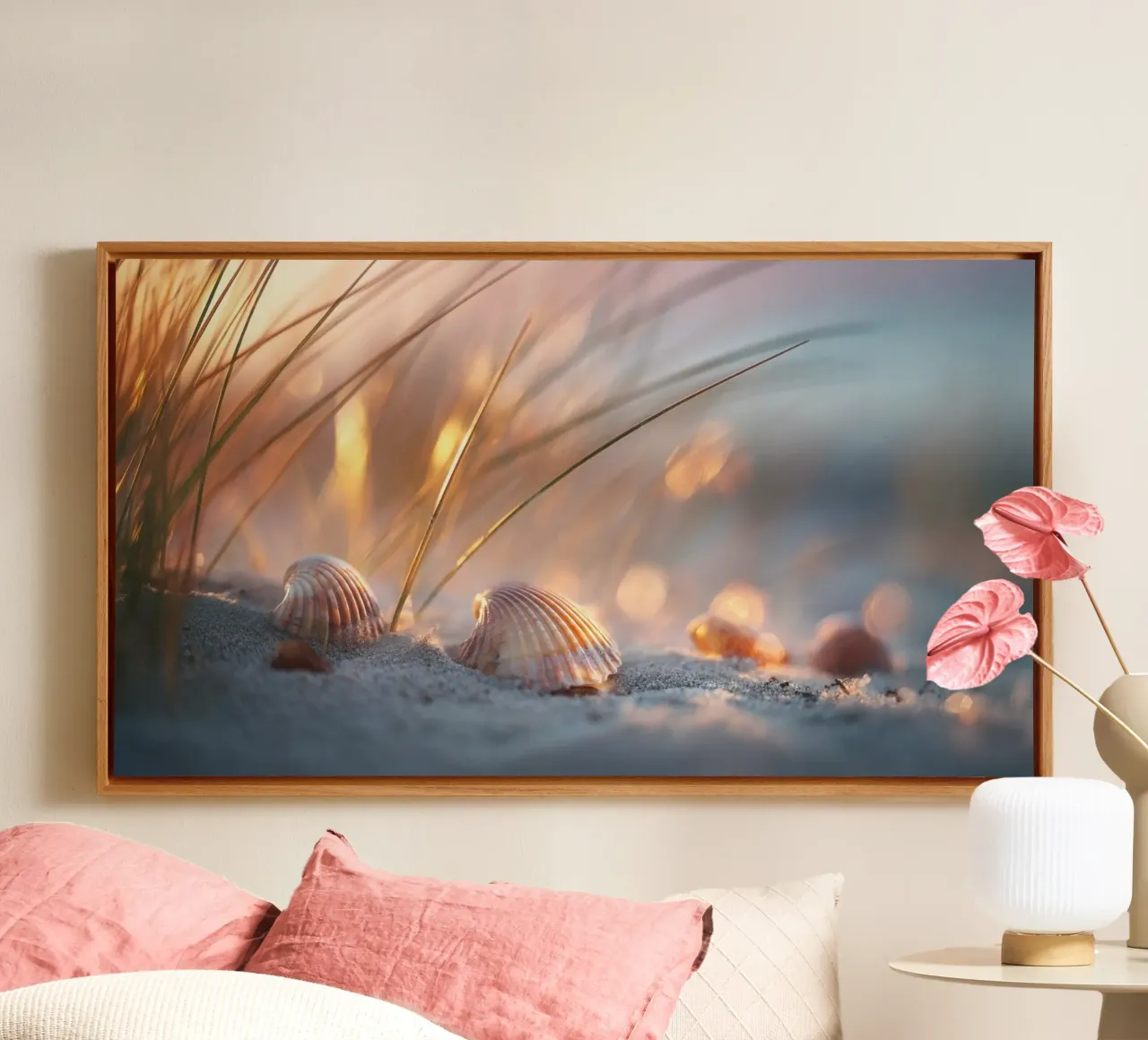 Bokeh Beach No 05 tela con Cornice a cassetta da treechild