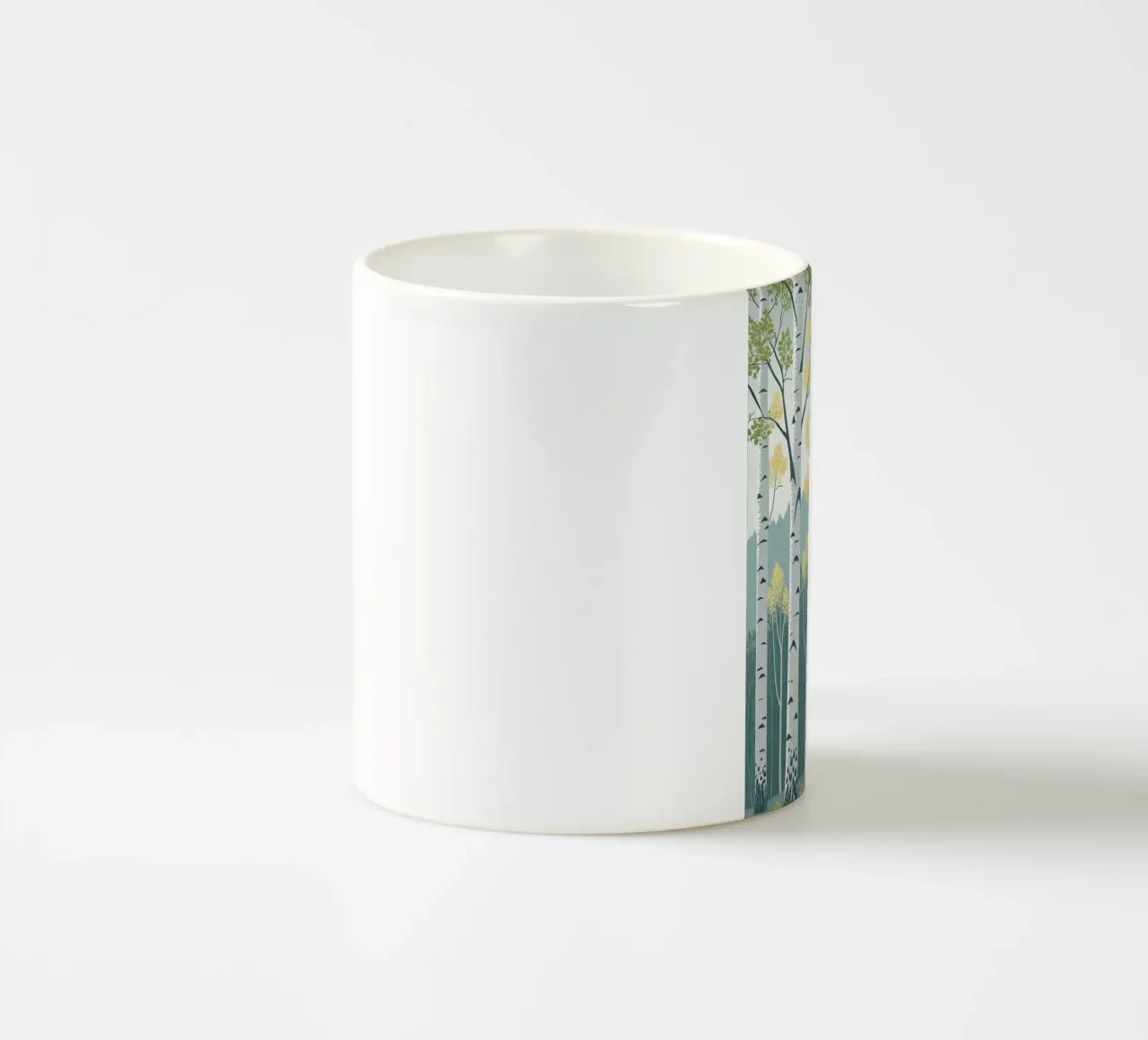 Bosco di betulle incantato: Una foresta scintillante d'argento e d'oro tazza in ceramica da Artistic-shop