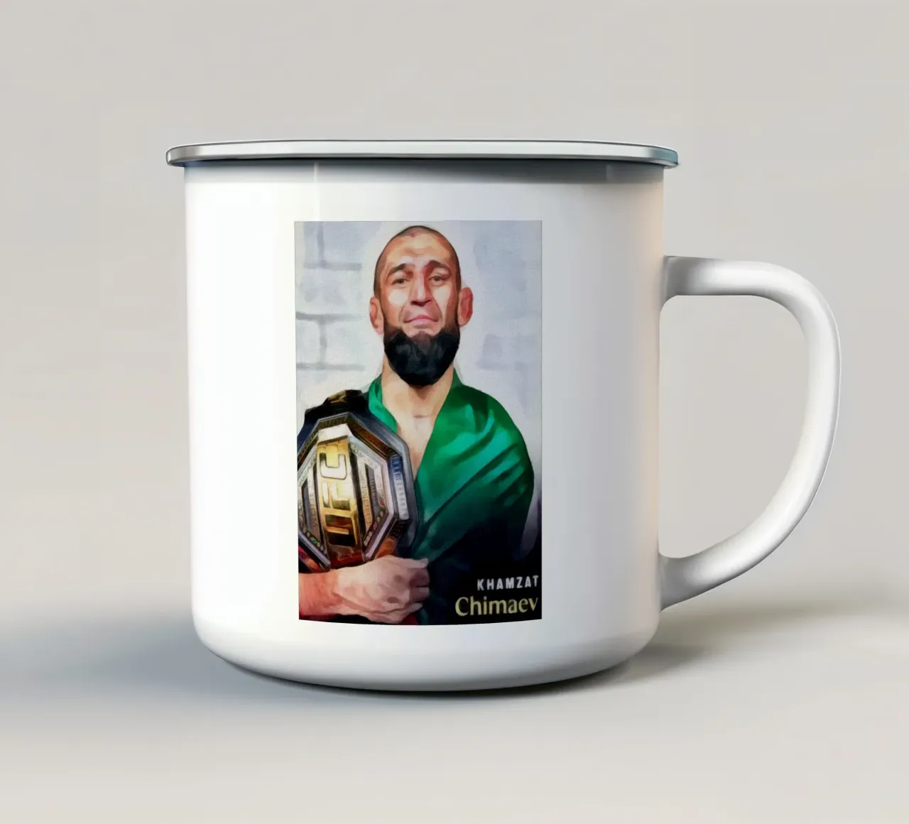 Khamzat Chimaev Campione UFC 2025 tazza in smalto da dan band
