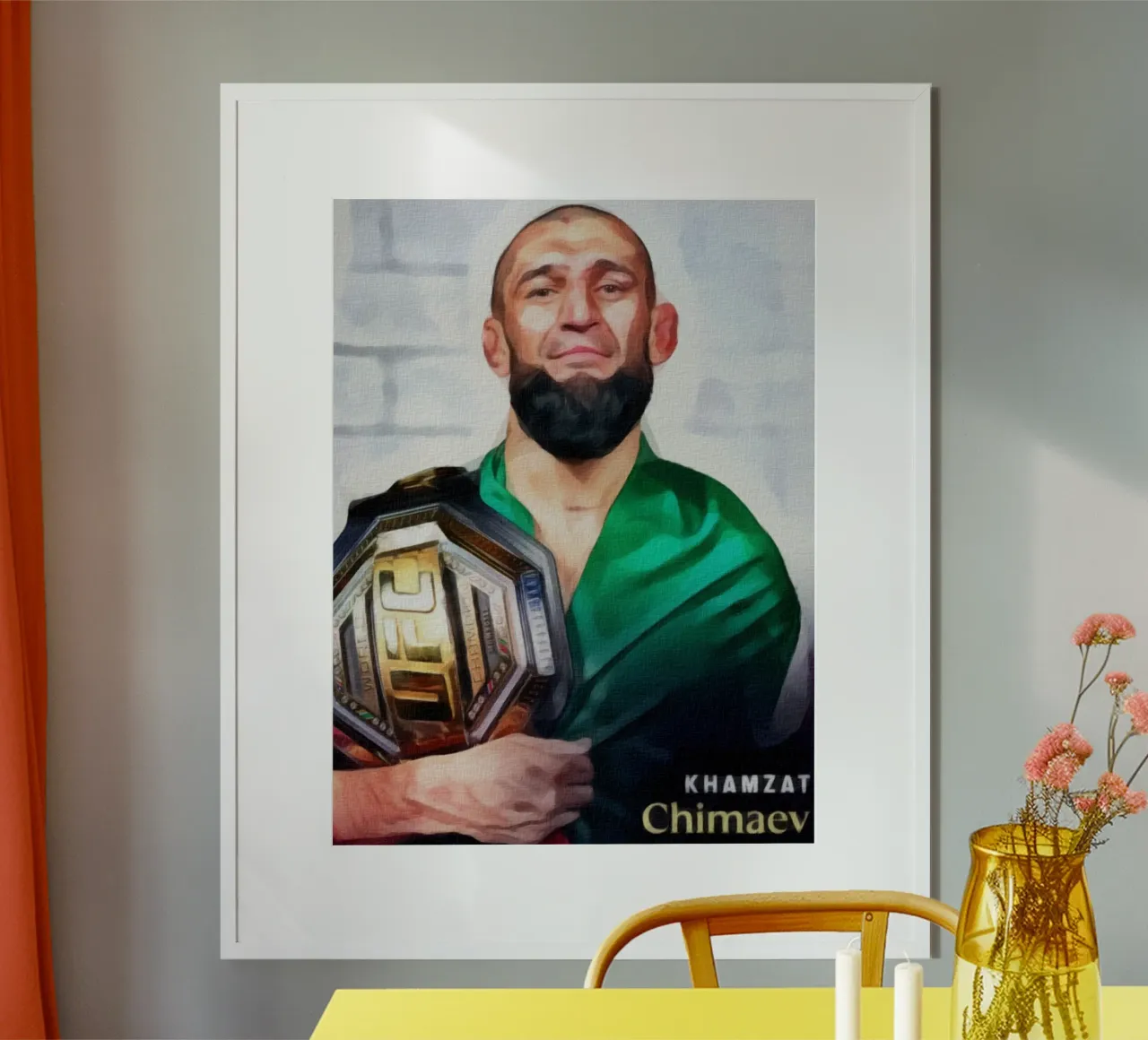 Khamzat Chimaev Campione UFC 2025 poster da dan band