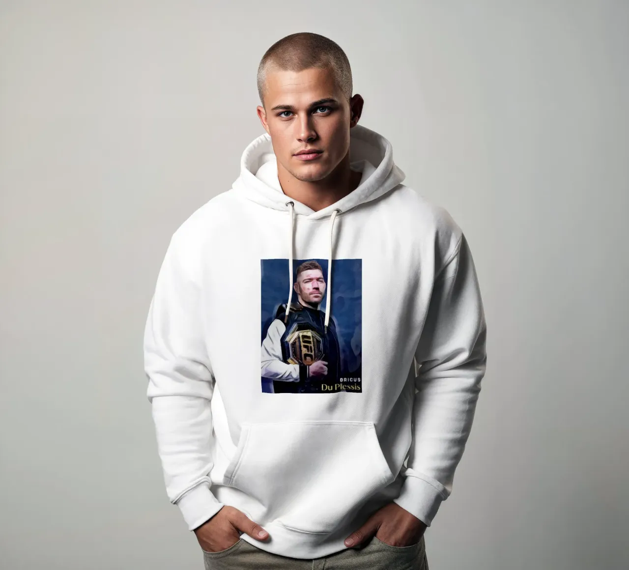 Dricus Du Plessis Campione UFC 2024 felpa con cappuccio da dan band