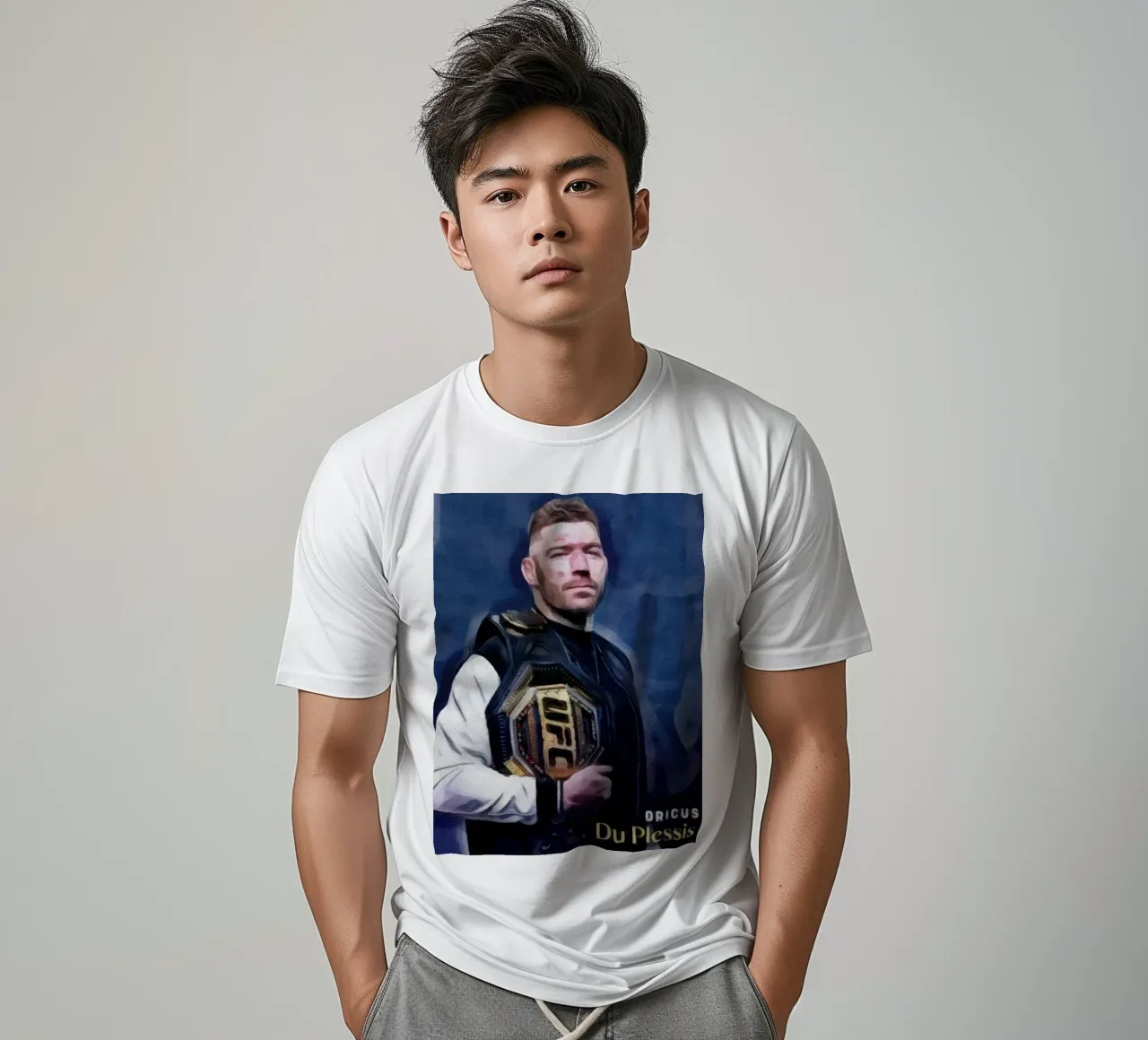 Dricus Du Plessis Campione UFC 2024 t-shirt da dan band