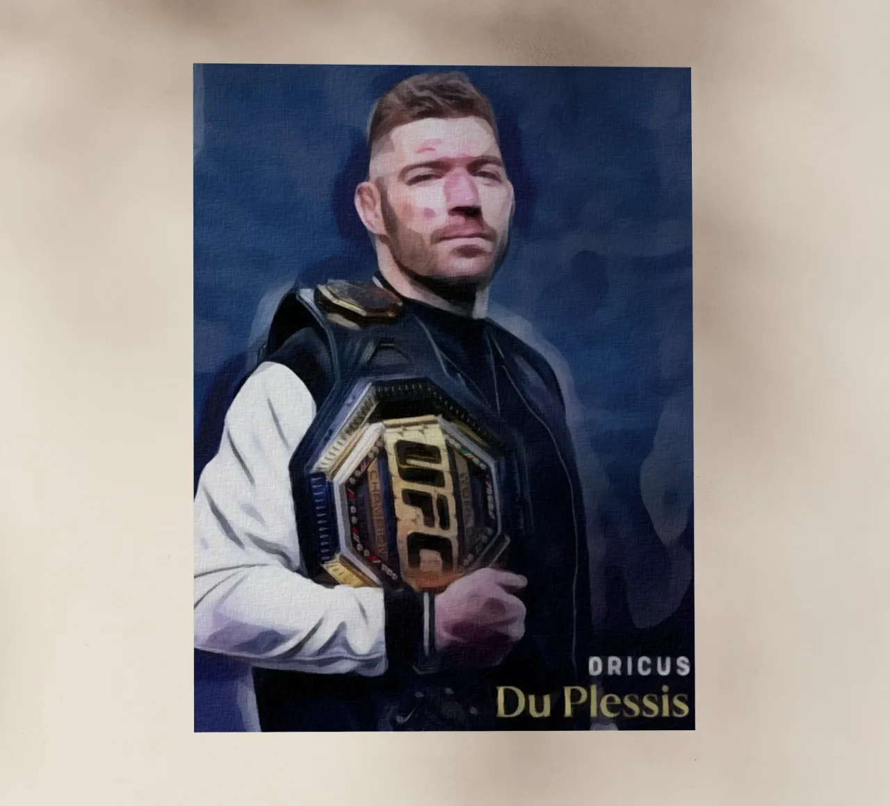 Dricus Du Plessis Campione UFC 2024 pellicola backlit da dan band