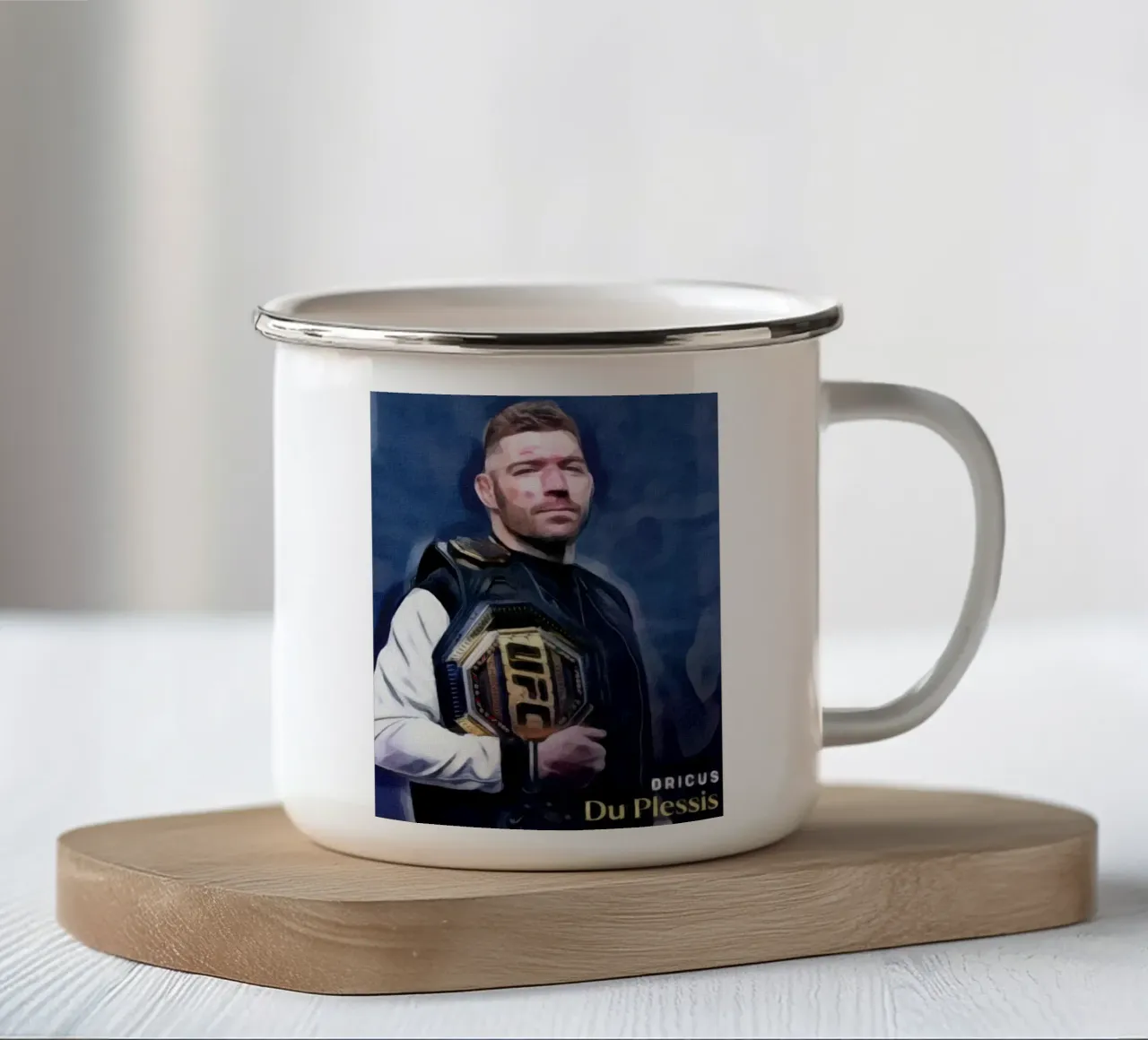 Dricus Du Plessis Campione UFC 2024 tazza in smalto da dan band