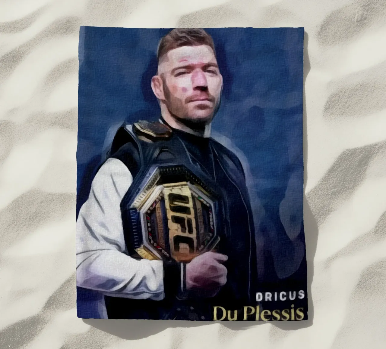 Dricus Du Plessis Campione UFC 2024 telo mare da dan band