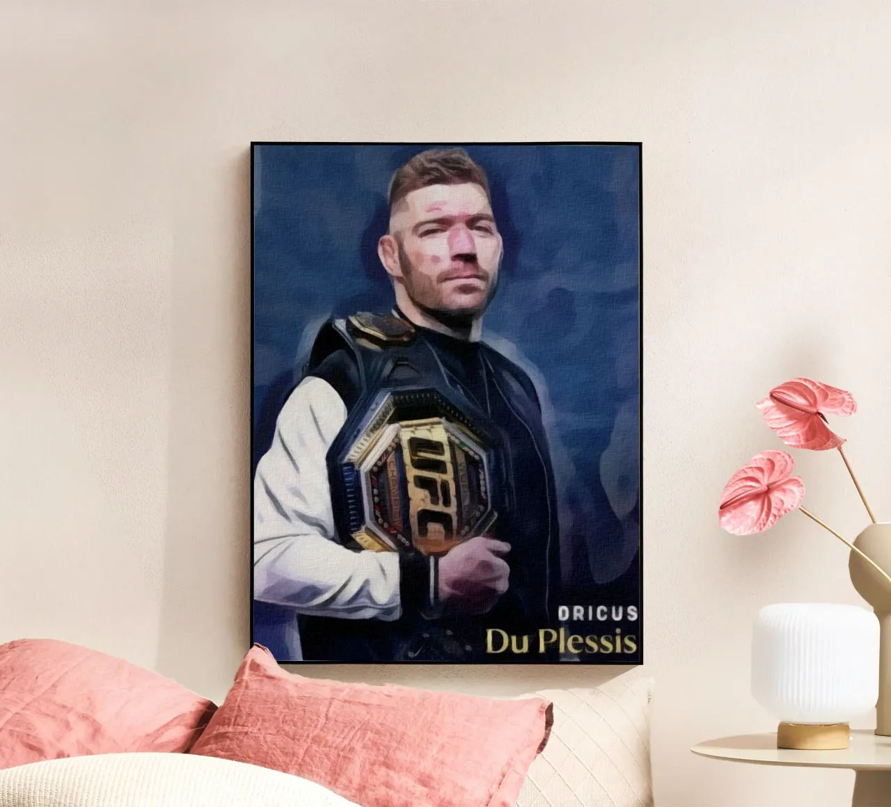 Dricus Du Plessis Campione UFC 2024 plexiglass da dan band