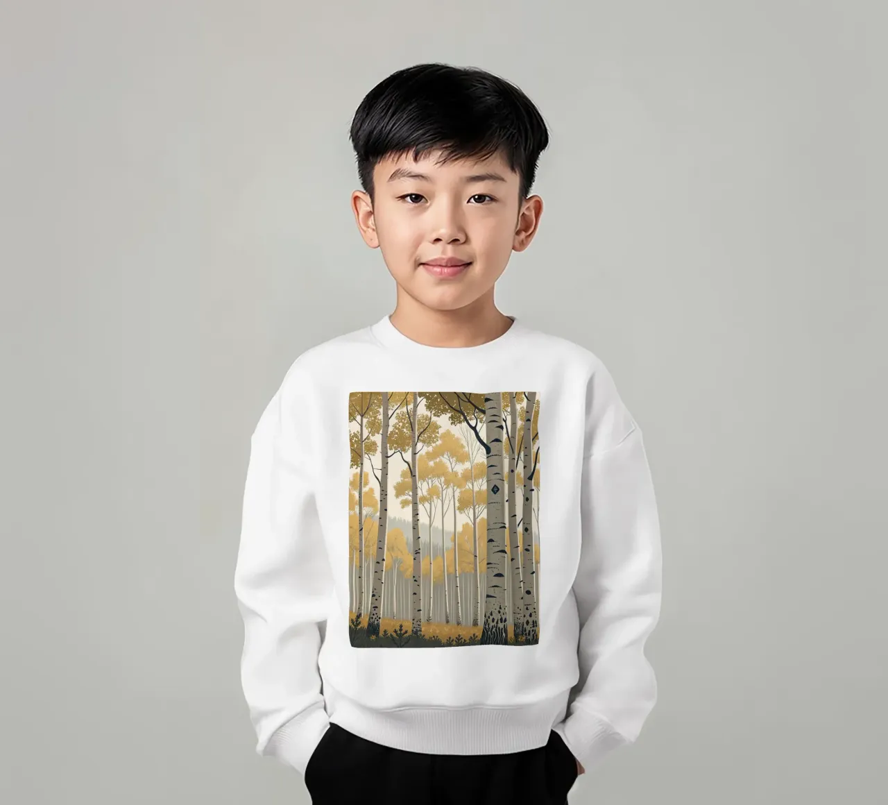 Un boschetto di Aspen dorati in autunno: Un digitale sereno e moderno felpa bambino da Artistic-shop