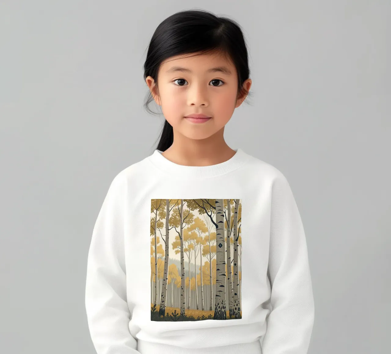 Un boschetto di Aspen dorati in autunno: Un digitale sereno e moderno felpa bambino da Artistic-shop