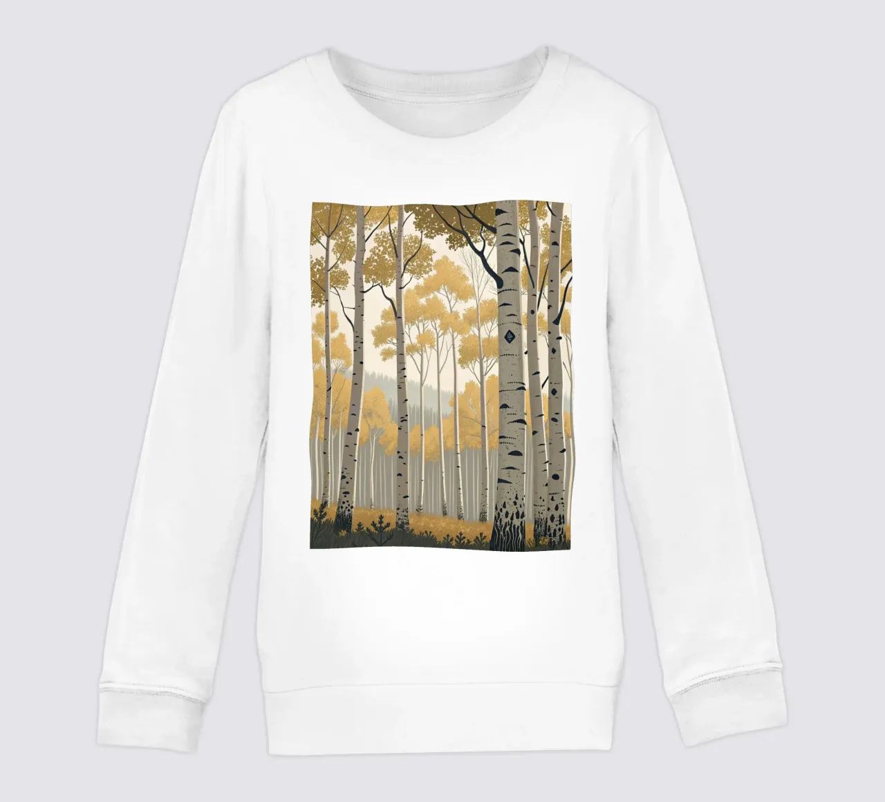Un boschetto di Aspen dorati in autunno: Un digitale sereno e moderno felpa bambino da Artistic-shop