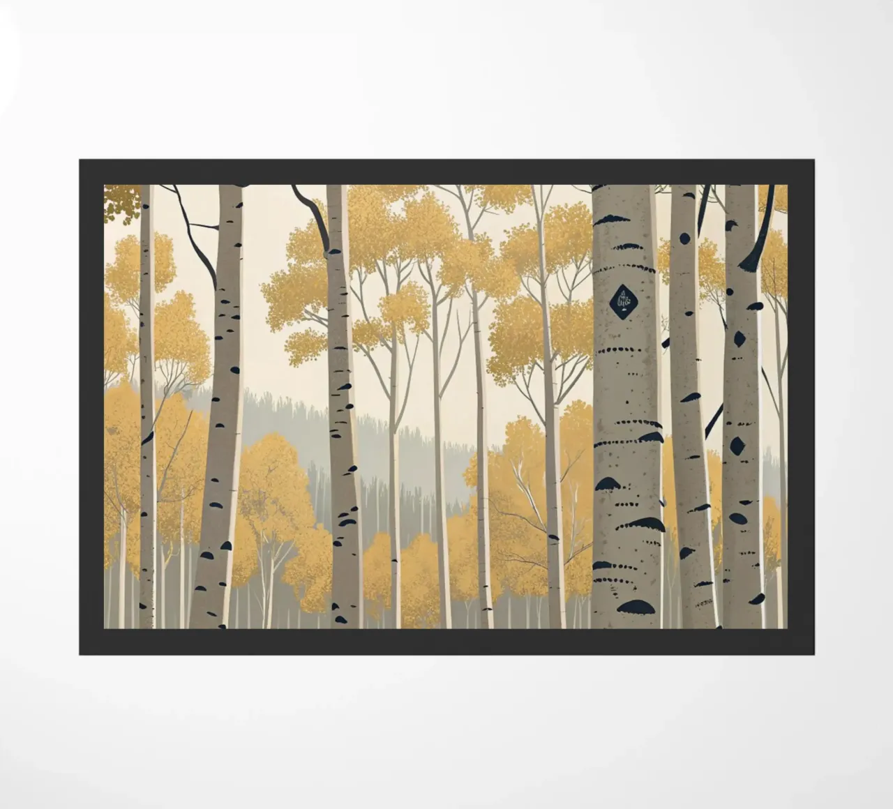 Un boschetto di Aspen dorati in autunno: Un digitale sereno e moderno zerbino da Artistic-shop