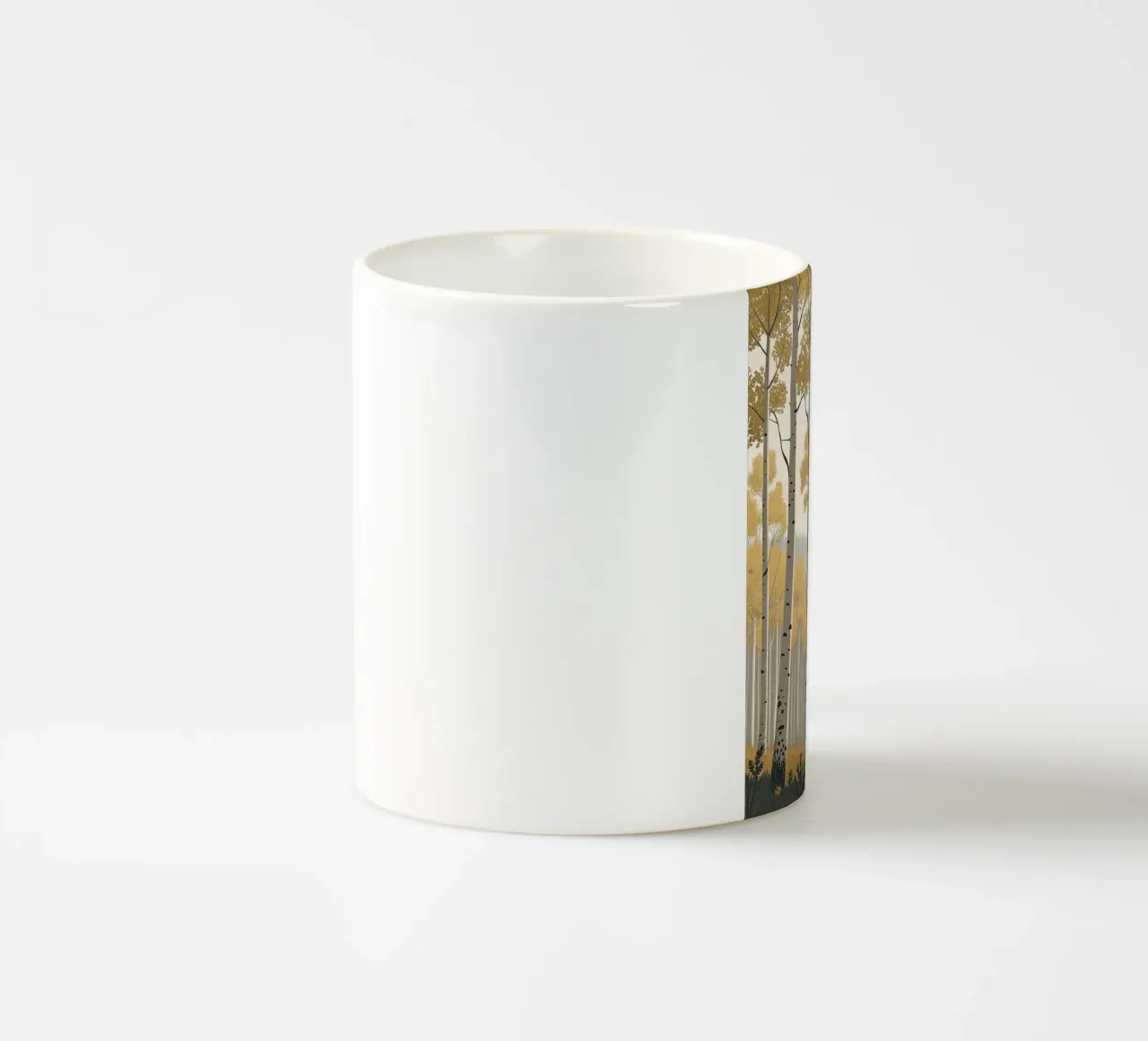 Un boschetto di Aspen dorati in autunno: Un digitale sereno e moderno tazza in ceramica da Artistic-shop