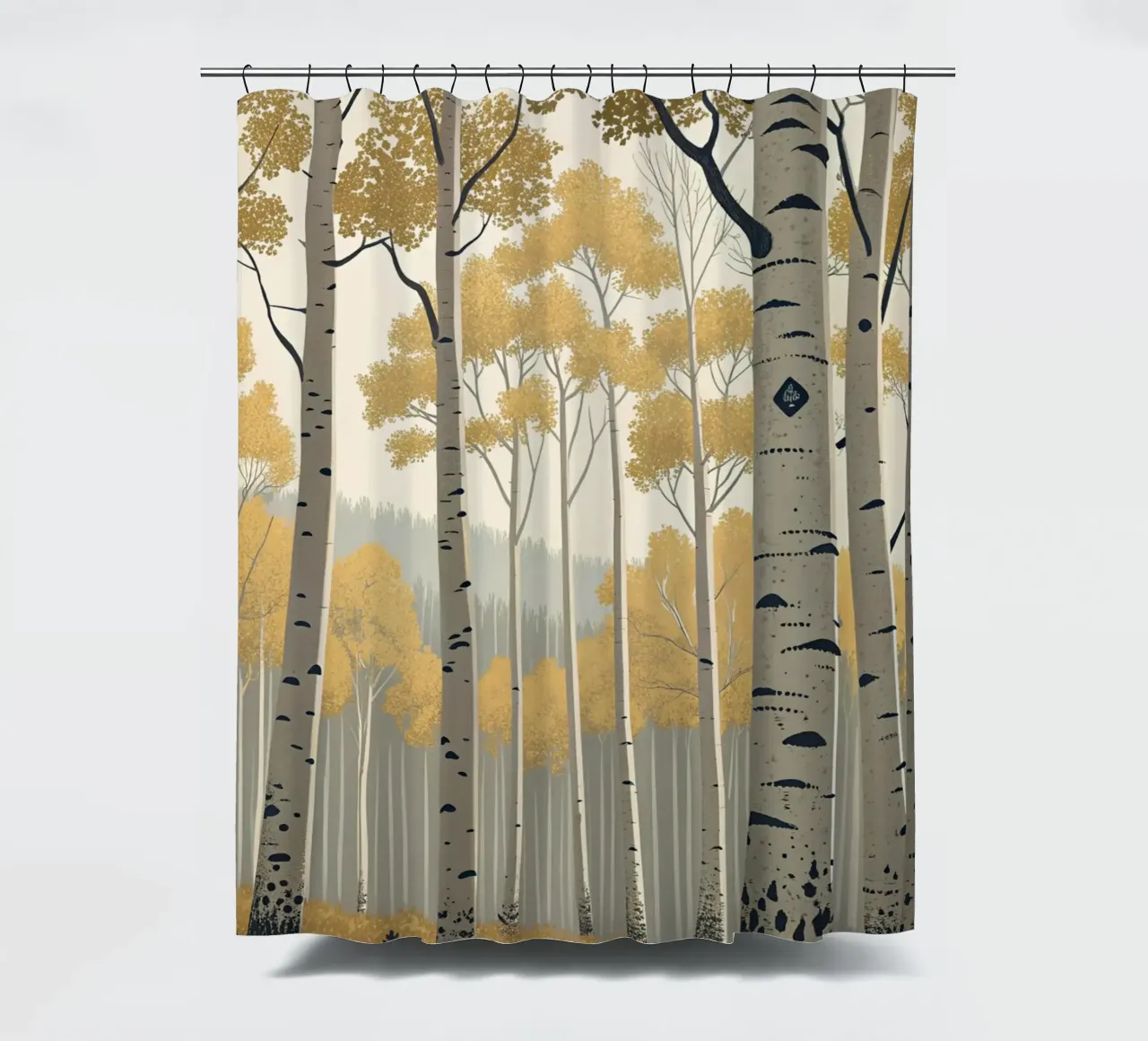 Un boschetto di Aspen dorati in autunno: Un digitale sereno e moderno tenda da doccia da Artistic-shop