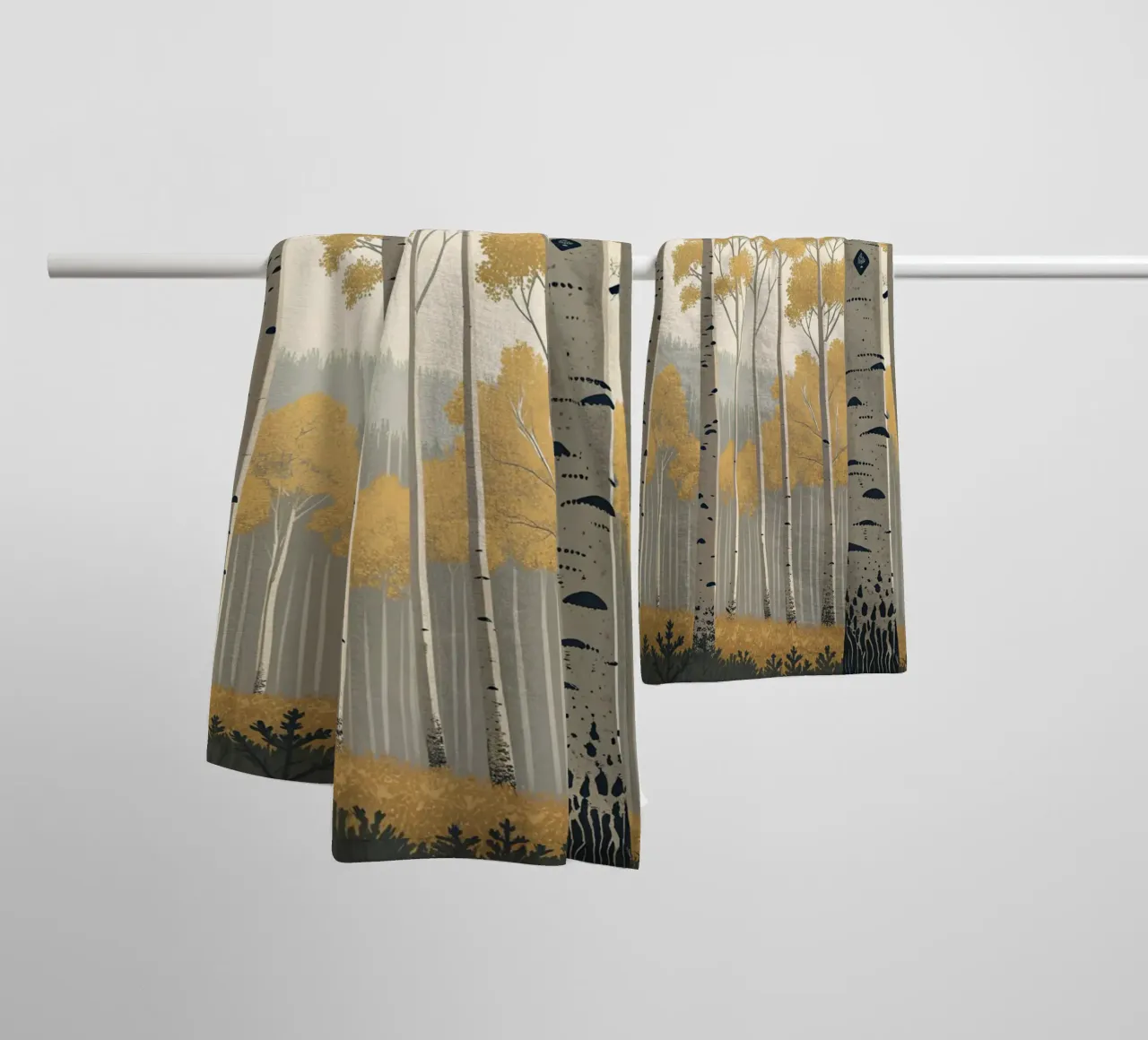 Un boschetto di Aspen dorati in autunno: Un digitale sereno e moderno asciugamano da bagno da Artistic-shop