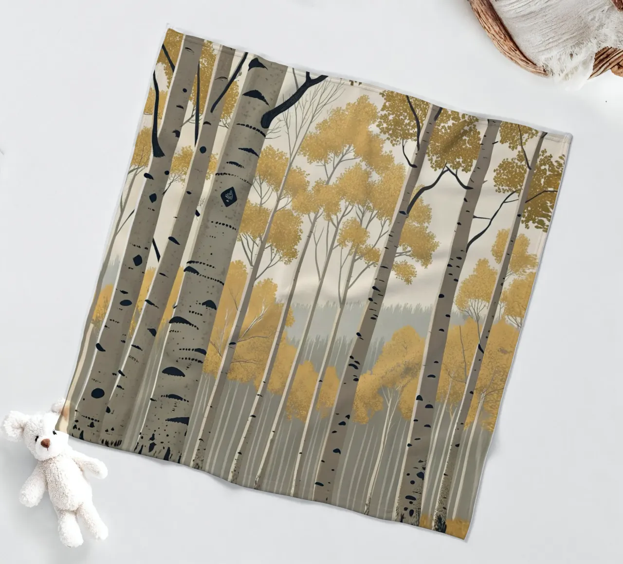 Un boschetto di Aspen dorati in autunno: Un digitale sereno e moderno coperta in pile da Artistic-shop