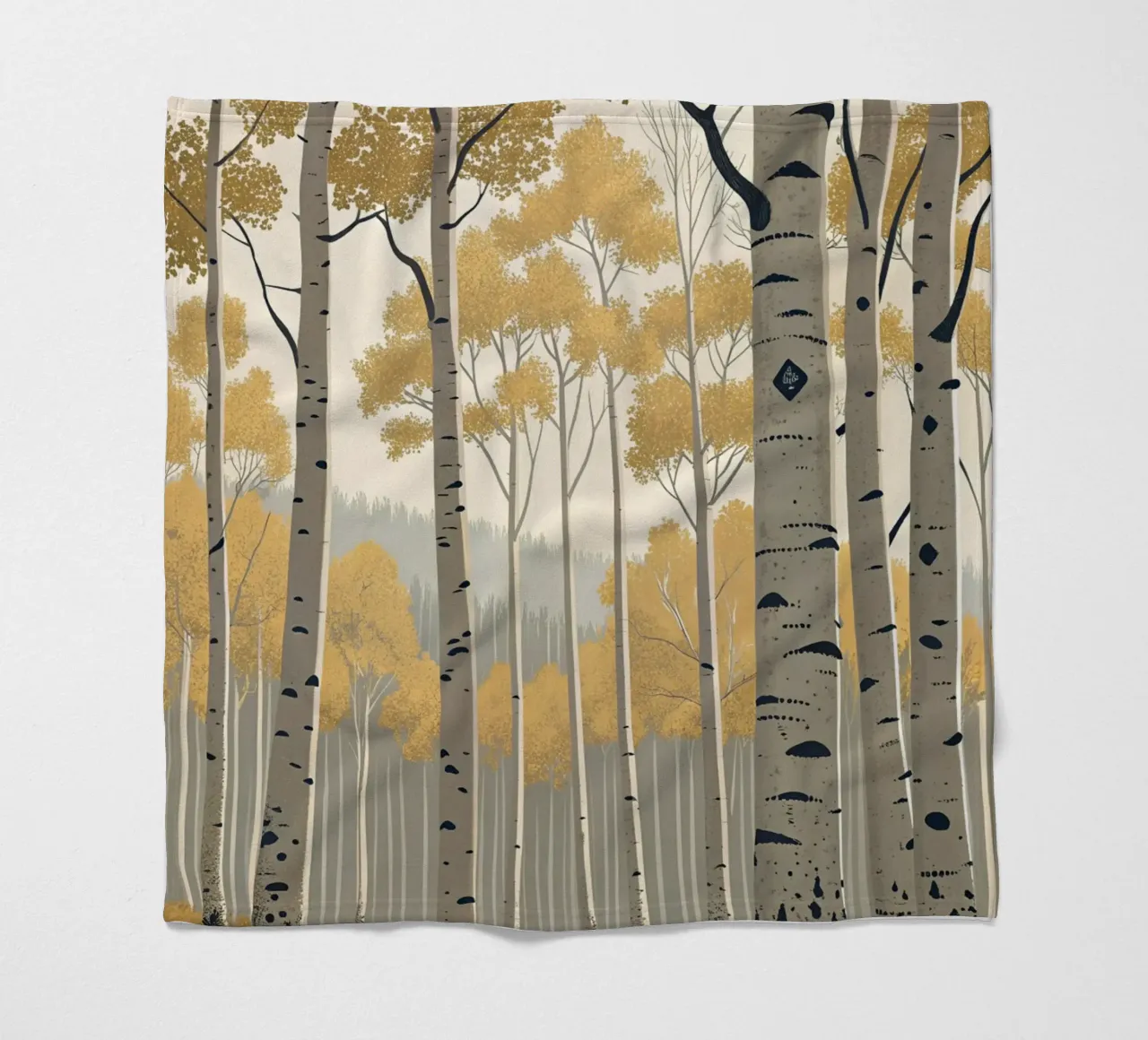 Un boschetto di Aspen dorati in autunno: Un digitale sereno e moderno coperta in pile da Artistic-shop