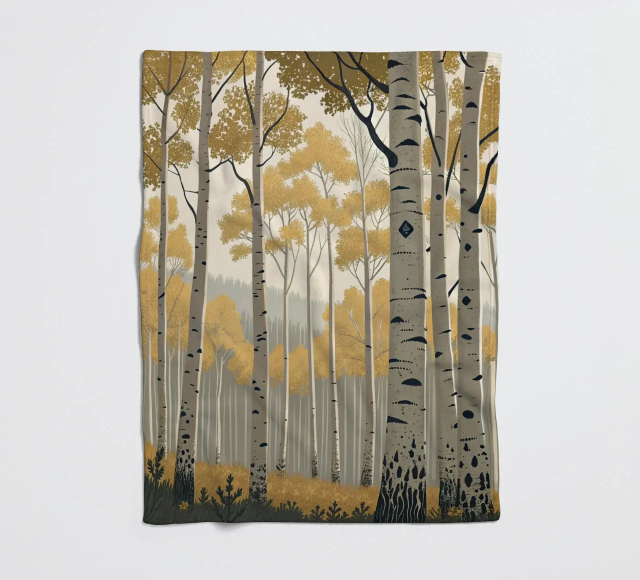 Un boschetto di Aspen dorati in autunno: Un digitale sereno e moderno coperta in pile da Artistic-shop