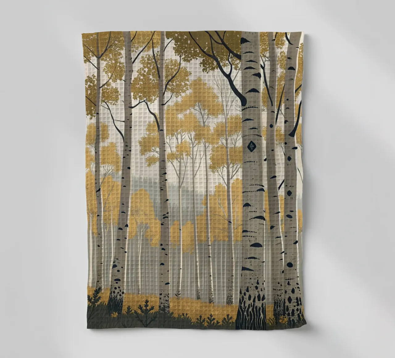 Un boschetto di Aspen dorati in autunno: Un digitale sereno e moderno canovaccio da cucina da Artistic-shop