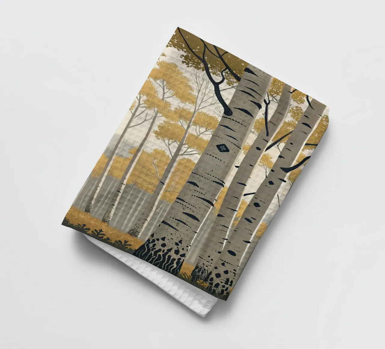 Un boschetto di Aspen dorati in autunno: Un digitale sereno e moderno canovaccio da cucina da Artistic-shop