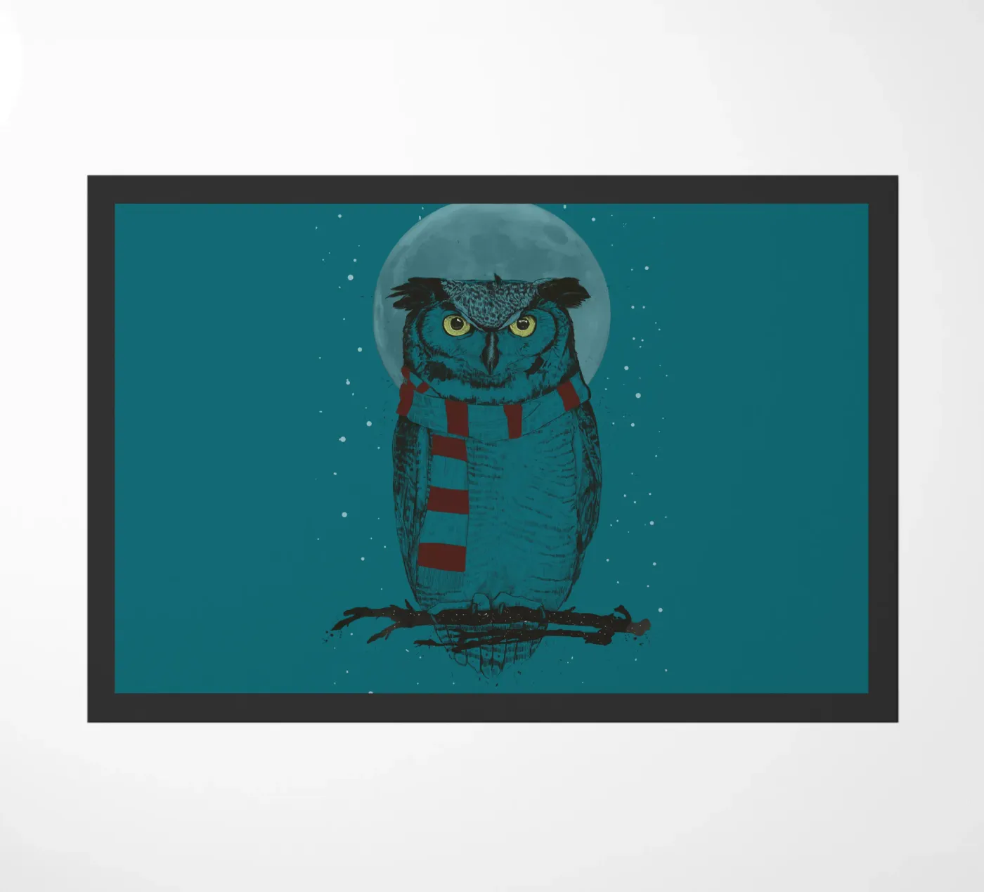Winter Owl doormat by Balazs Solti