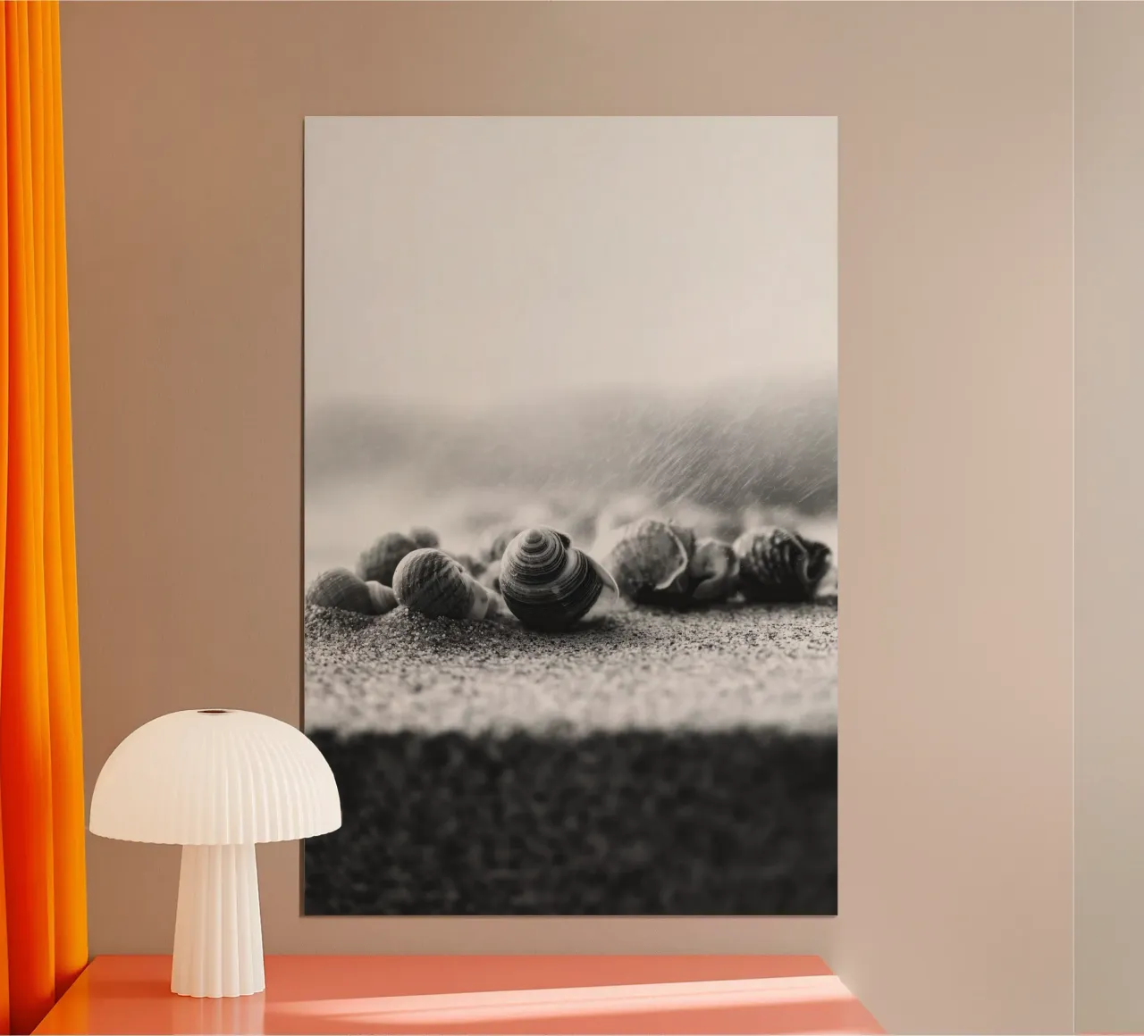 Shell Drift poster con telaio in legno da treechild