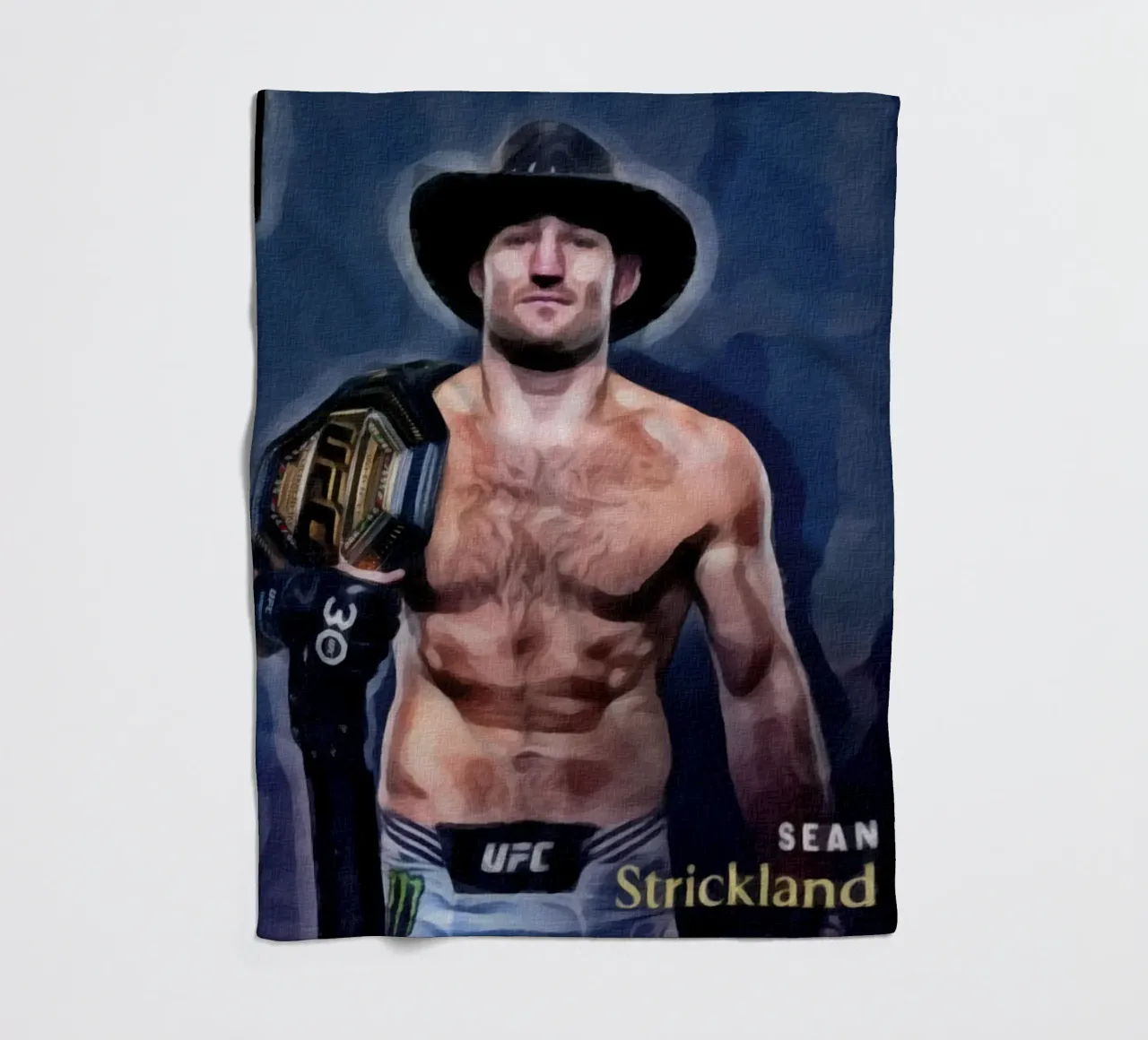 Sean Strickland Campione UFC 2023 coperta in pile da dan band