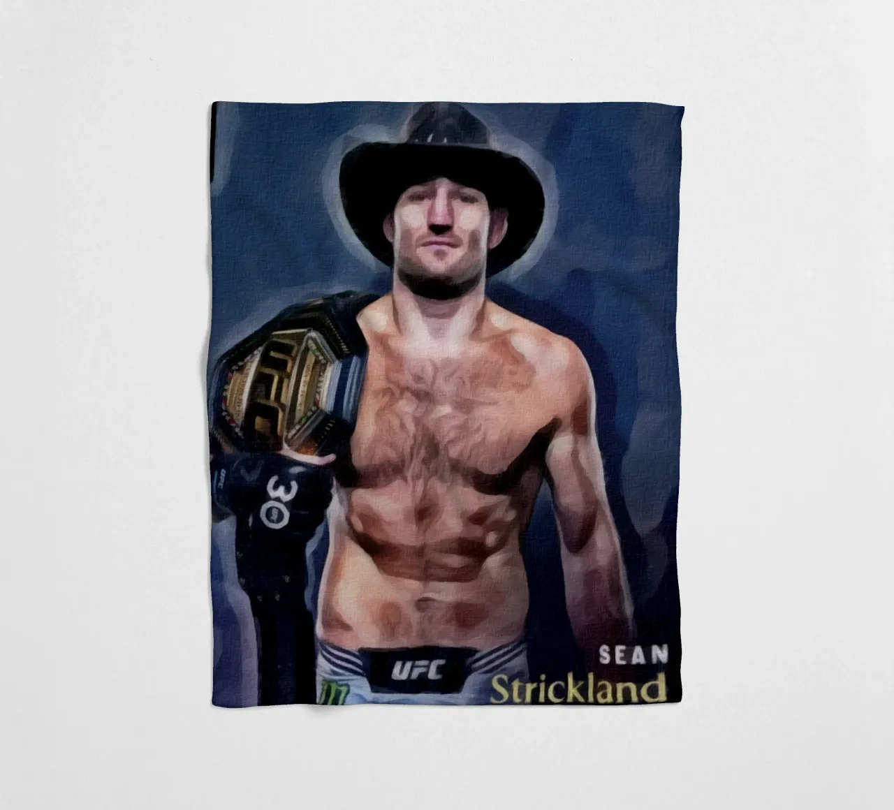 Sean Strickland Campione UFC 2023 coperta in pile da dan band