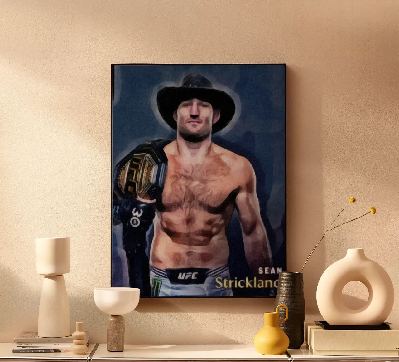 Sean Strickland Campione UFC 2023 alluminio dibond da dan band