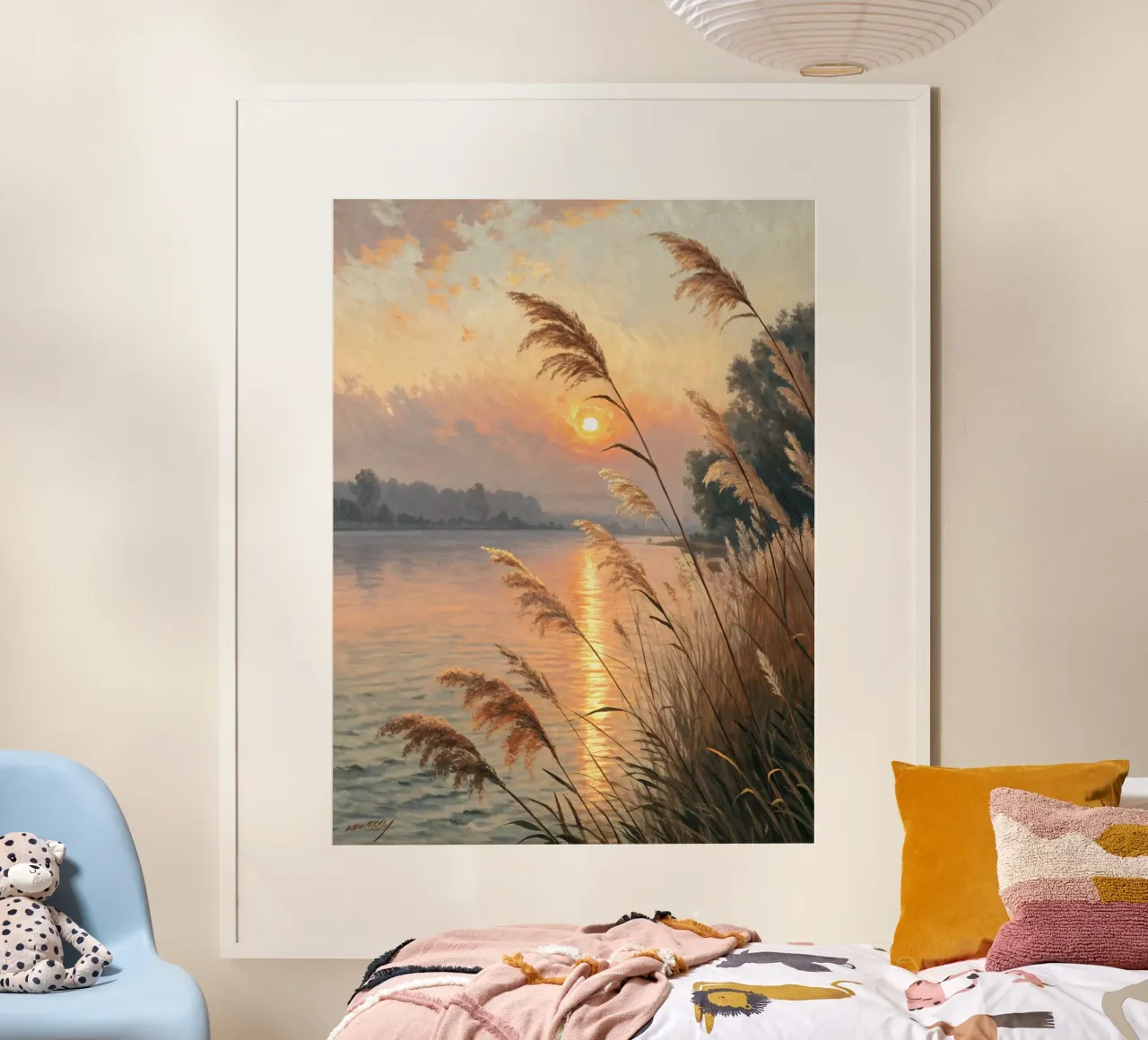 L'ora d'oro della serenità: Un tramonto in riva al lago poster da Artistic-shop