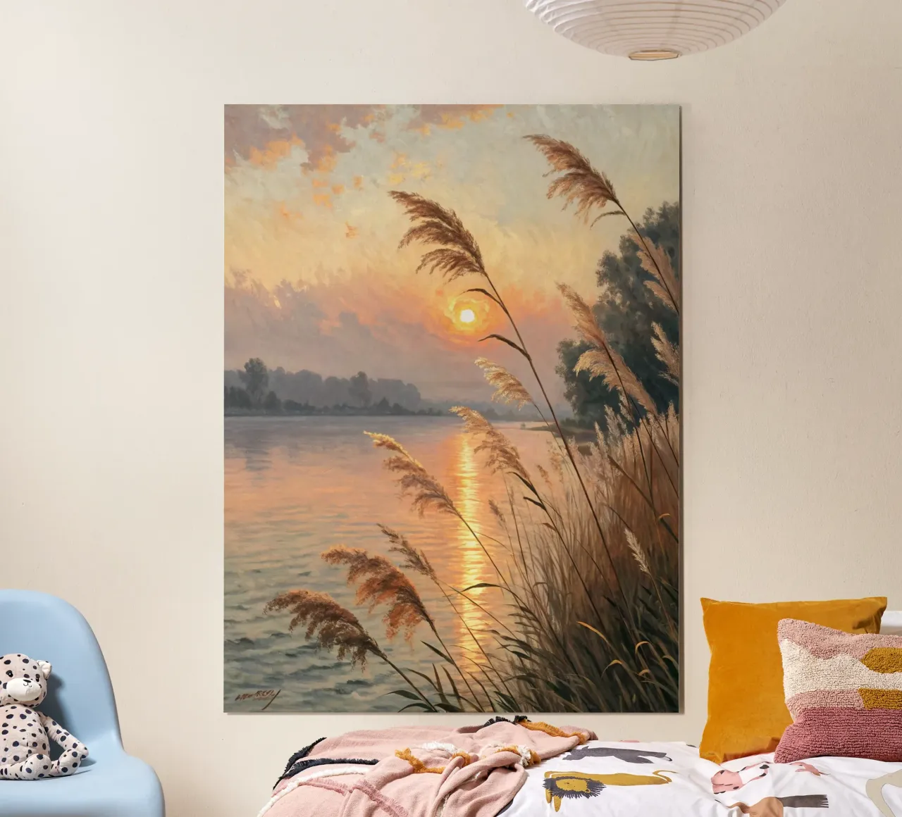 L'ora d'oro della serenità: Un tramonto in riva al lago poster da Artistic-shop