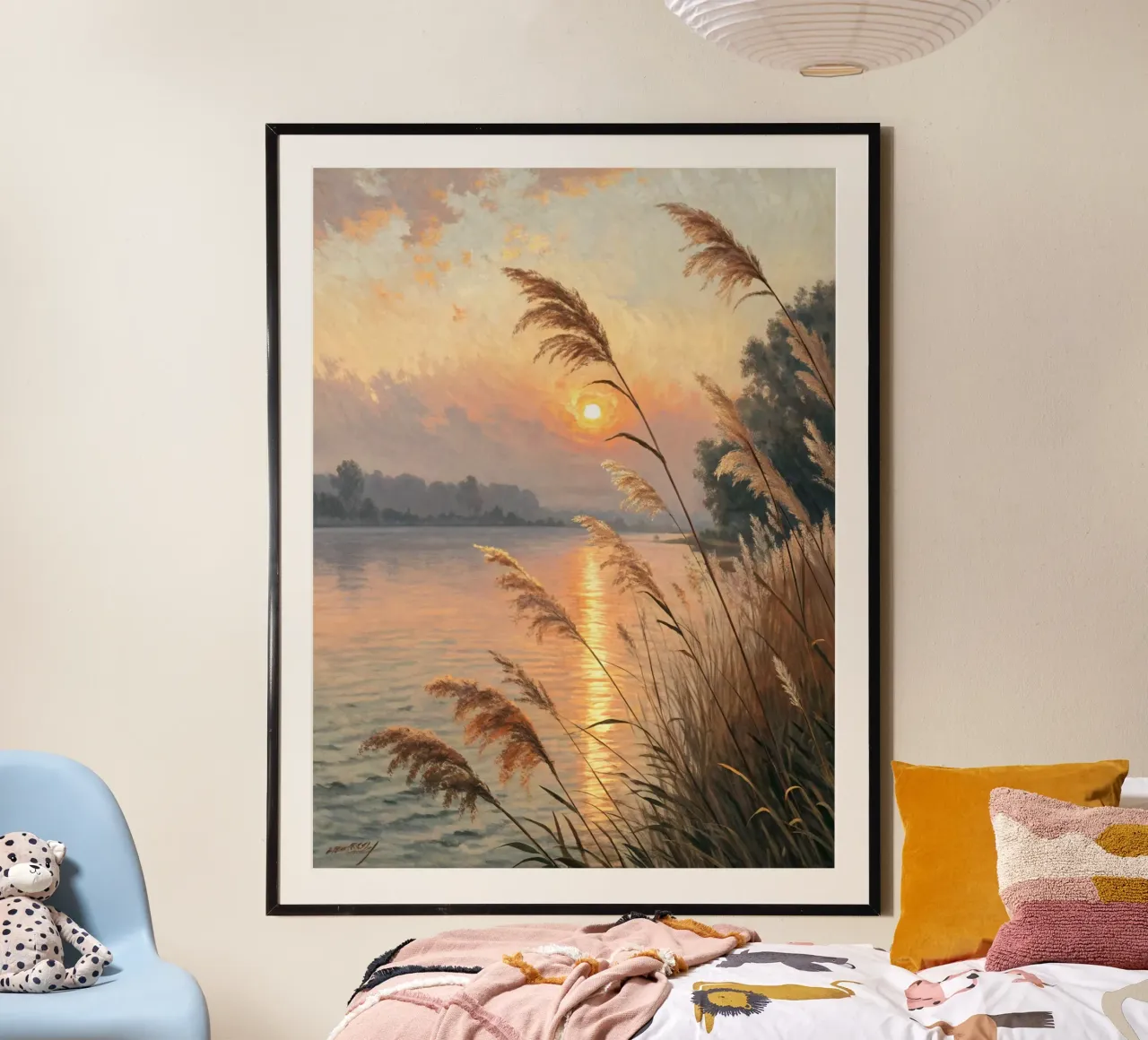 L'ora d'oro della serenità: Un tramonto in riva al lago poster da Artistic-shop