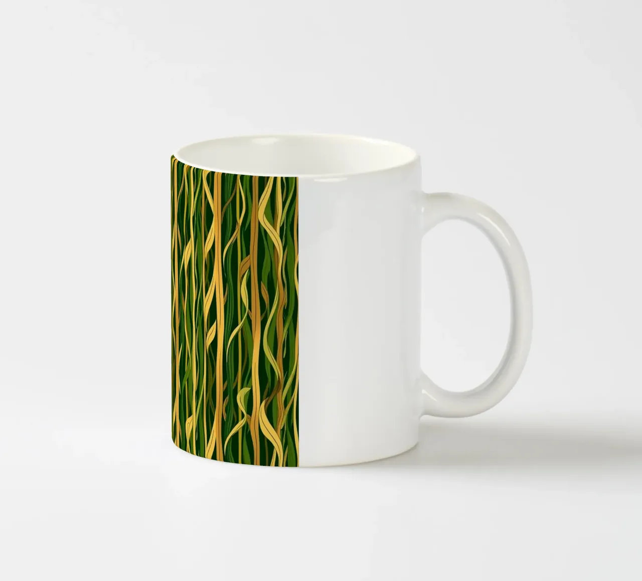 Patte botaniche naturali di salice piangente e di erba alta. tazza in ceramica da Artistic-shop
