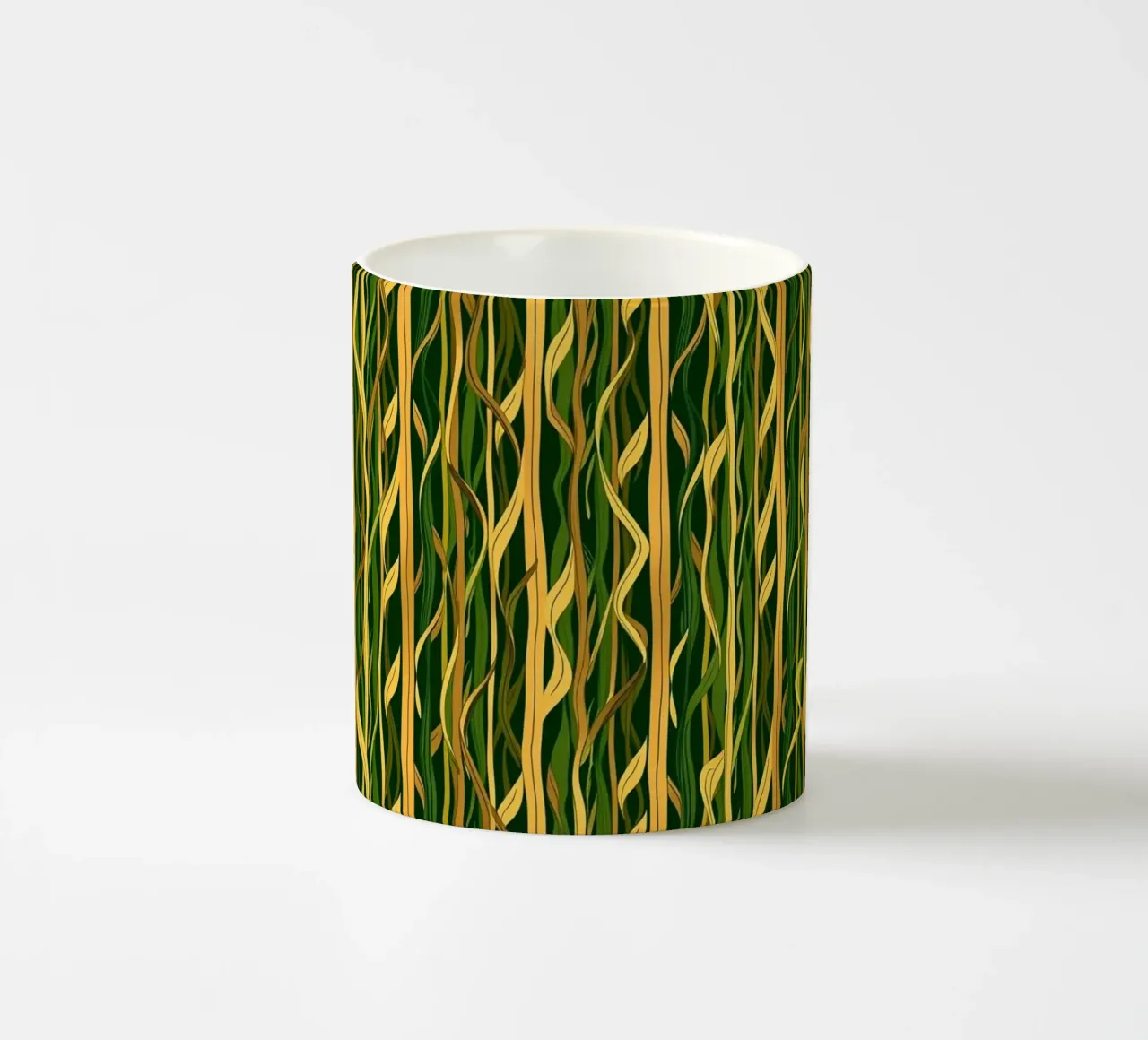 Patte botaniche naturali di salice piangente e di erba alta. tazza in ceramica da Artistic-shop