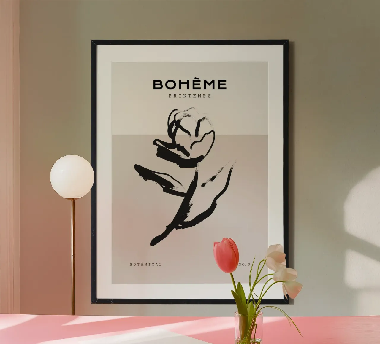 Boho Bohemian 1 Rose carta hahnemühle da Boho Print Collection