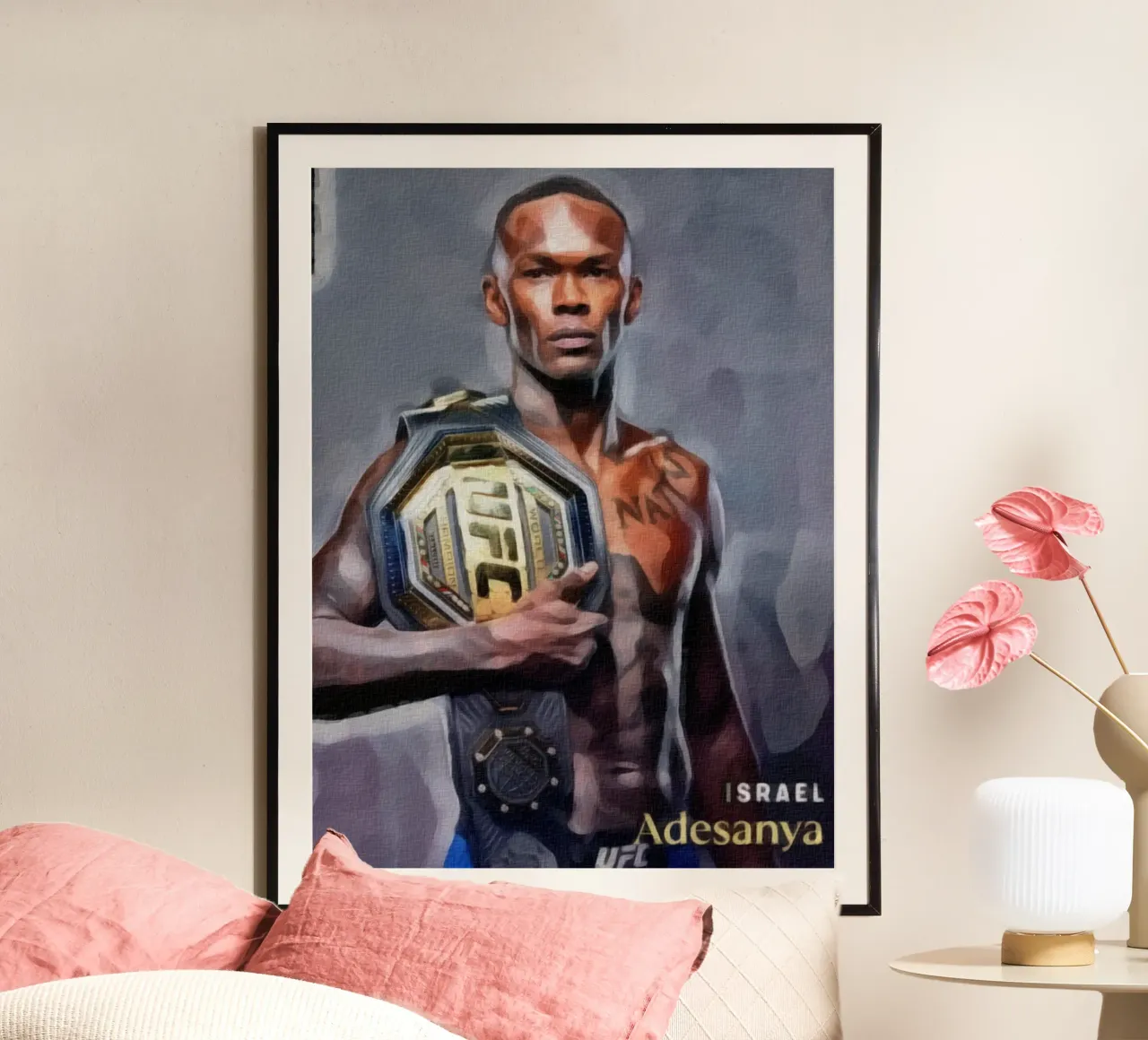israel adesanya campione UFC 2022 poster da dan band