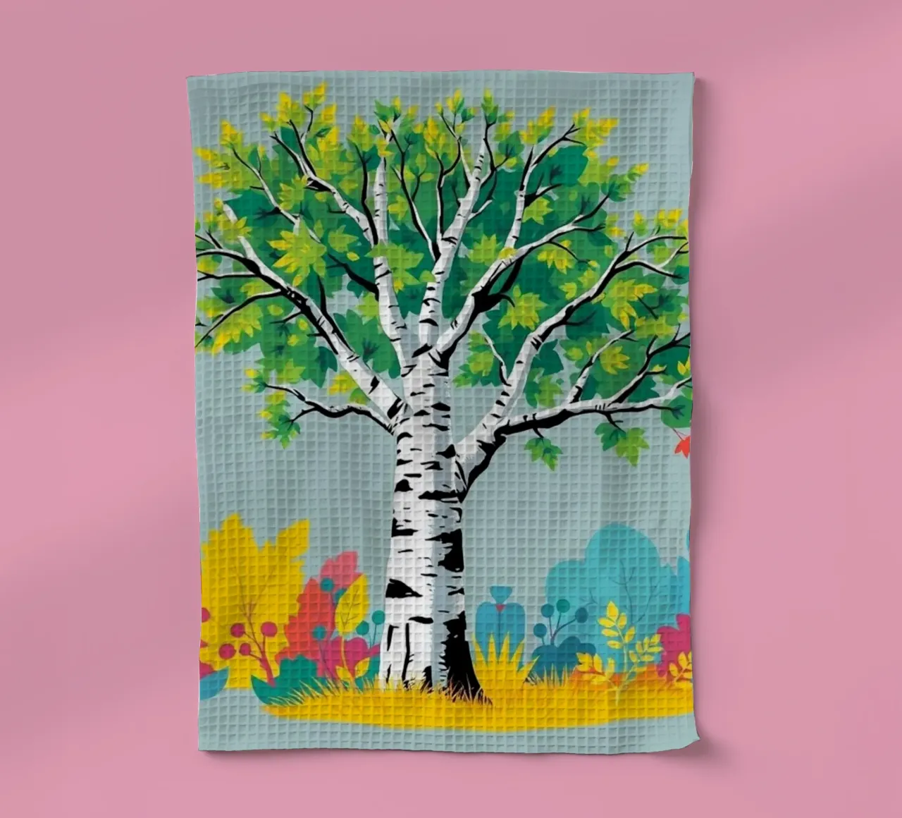 Tranquil Birch : une oasis automnale vibrante torchon de Artistic-shop