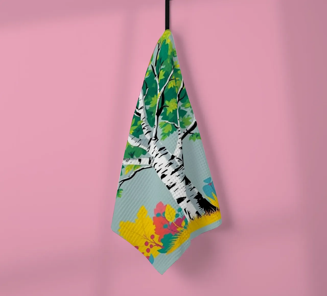 Tranquil Birch : une oasis automnale vibrante torchon de Artistic-shop