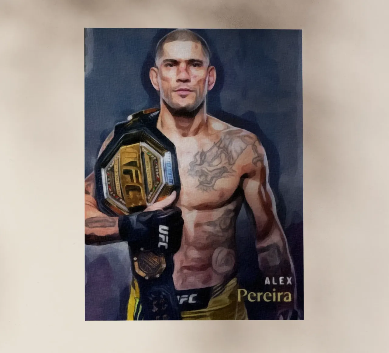 Alex Pereira Campione UFC 2022 pellicola backlit da dan band