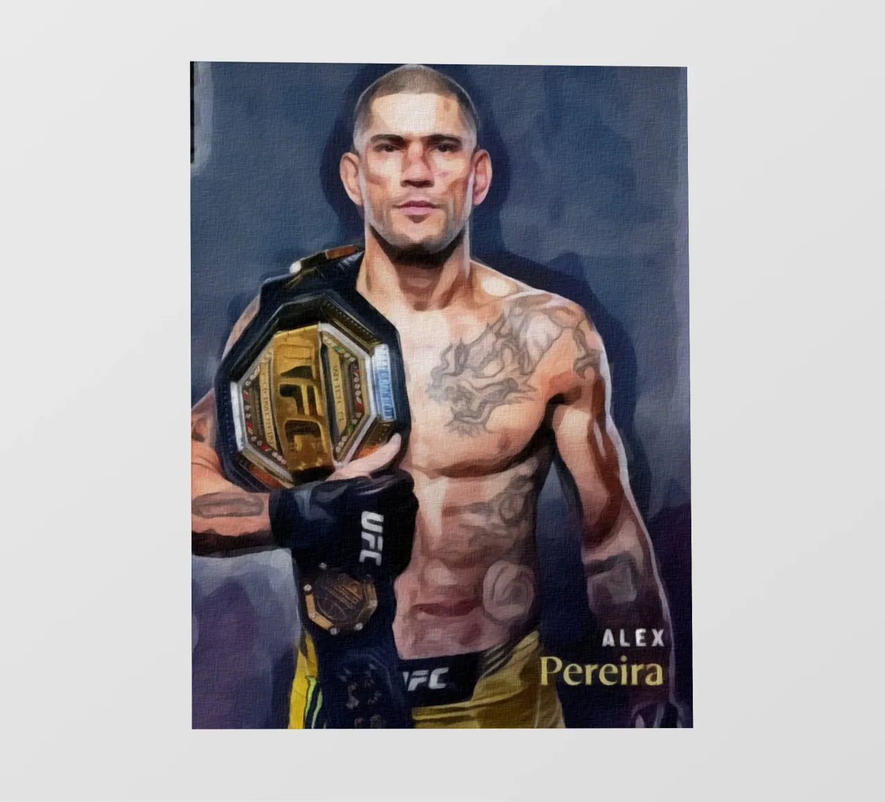 Alex Pereira Campione UFC 2022 pellicola backlit da dan band