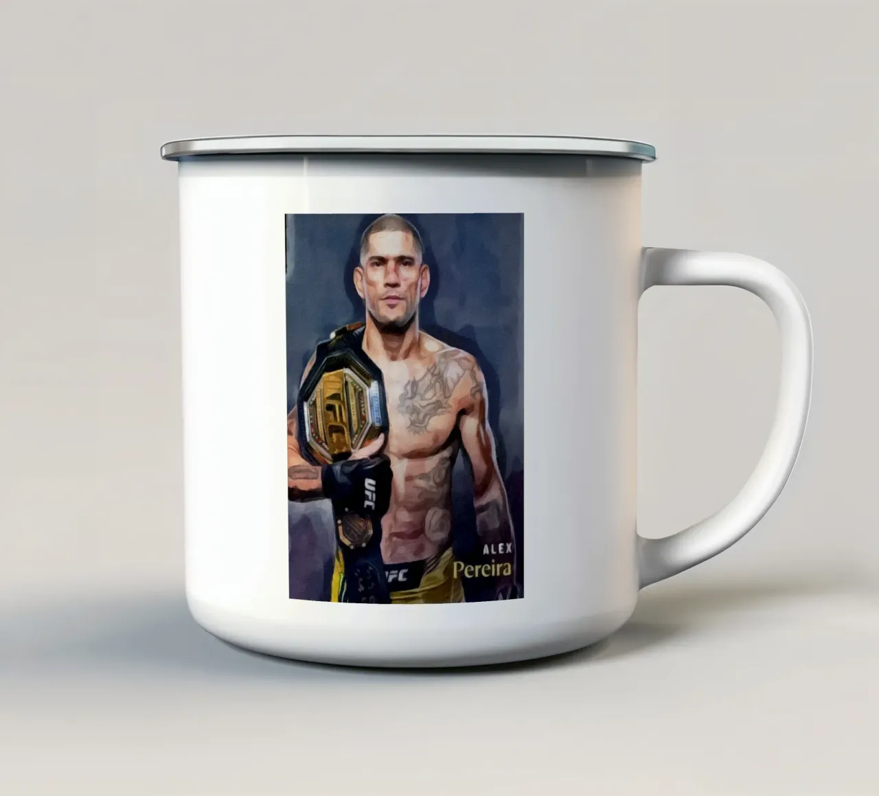 Alex Pereira Campione UFC 2022 tazza in smalto da dan band