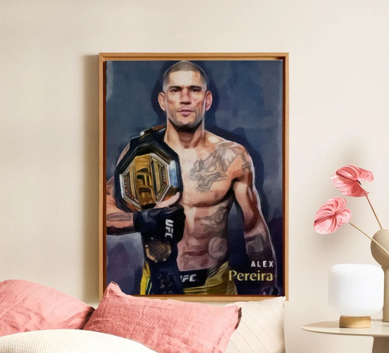 Alex Pereira Campione UFC 2022 tela con Cornice a cassetta da dan band