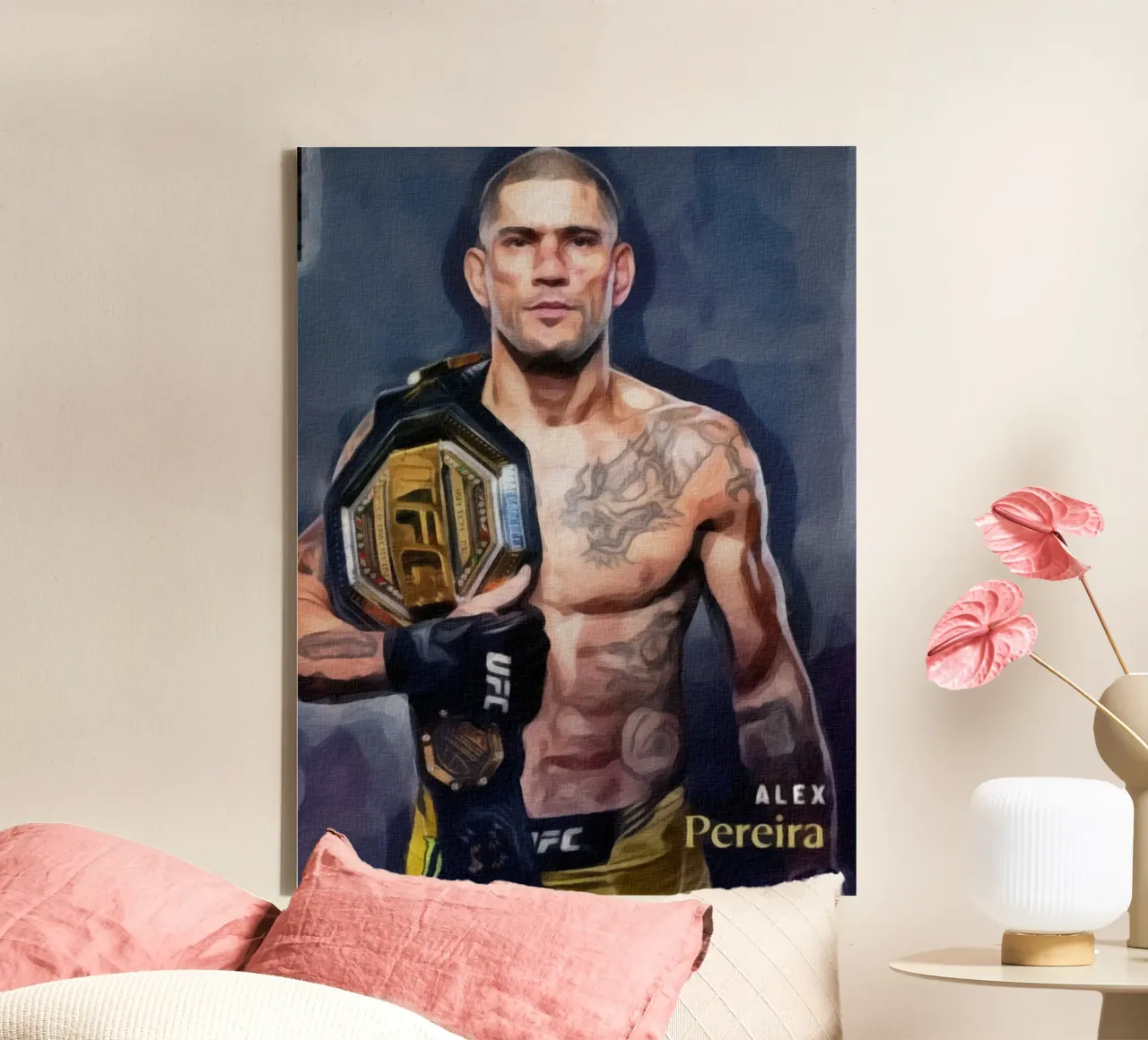 Alex Pereira Campione UFC 2022 tela con Cornice a cassetta da dan band