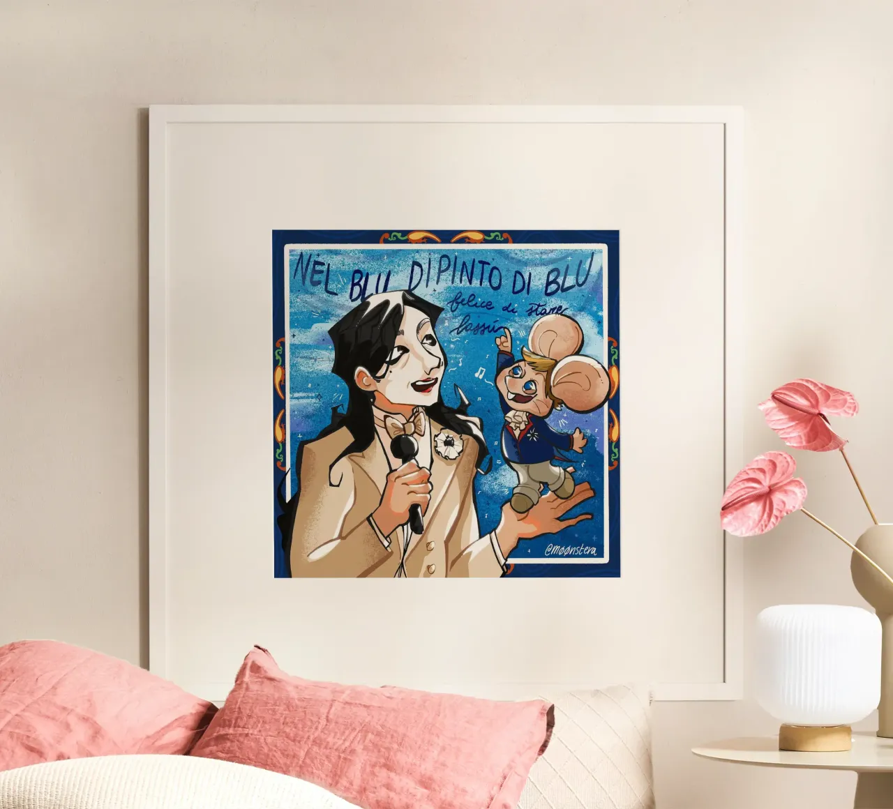 Singer and Mouse : Maglietta classica Lucio Corsi poster da anti___heroo