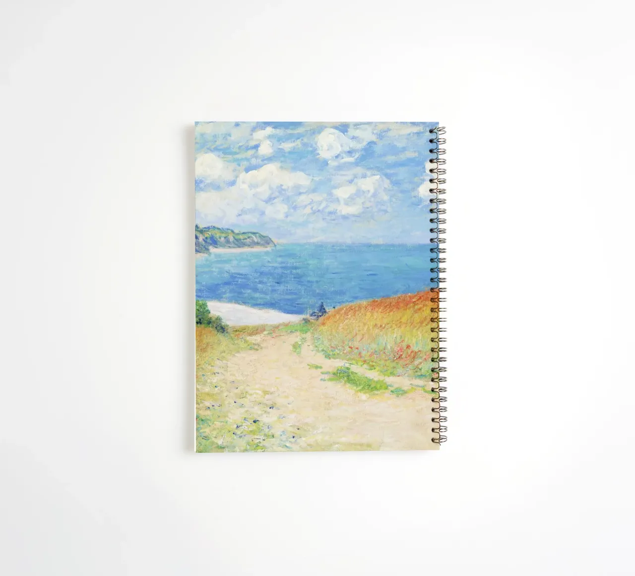 Claude Monet’s Path in the Wheat Fields at Pourville i spiral notebook by Venus Art
