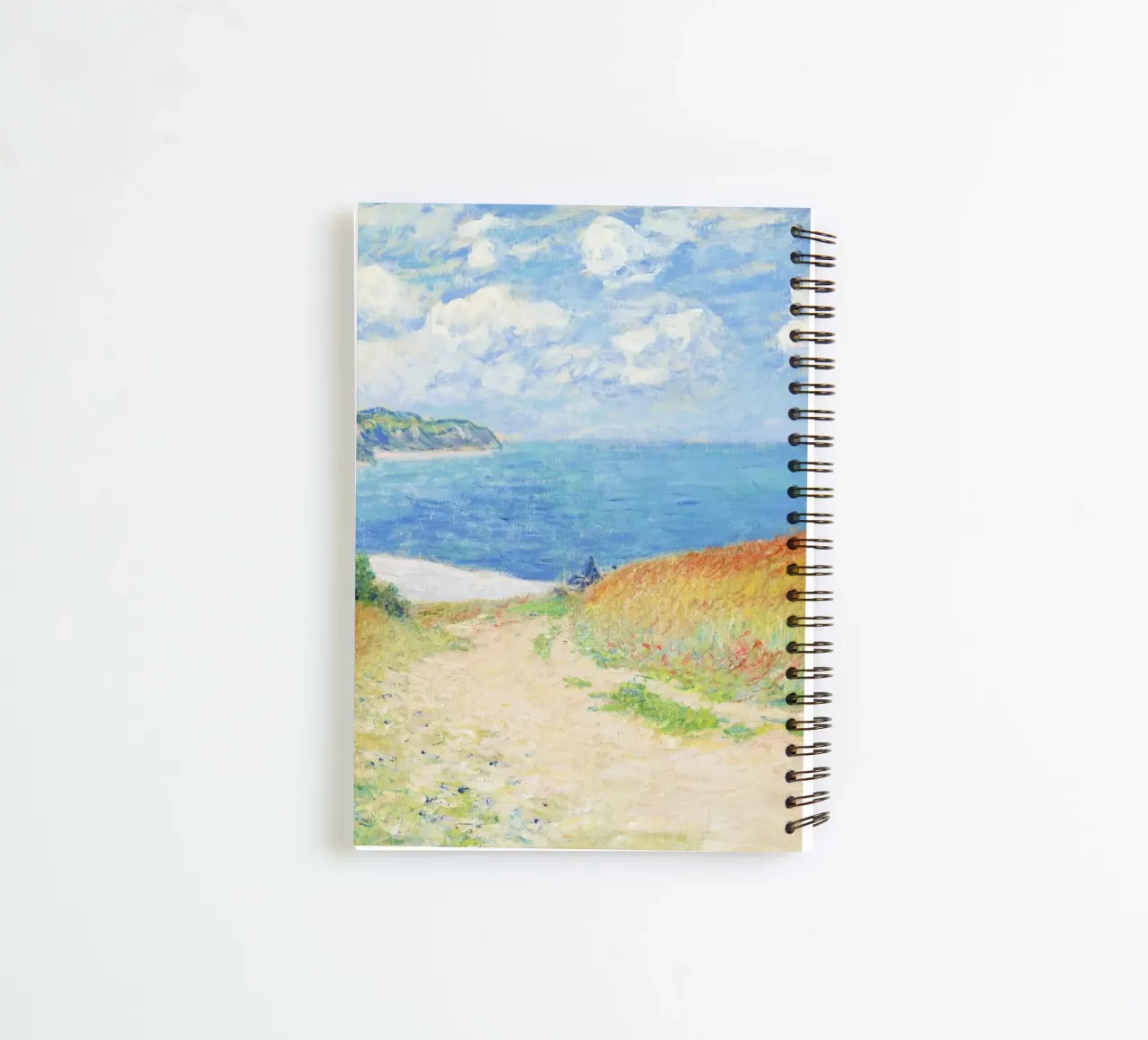 Claude Monet’s Path in the Wheat Fields at Pourville i spiral notebook by Venus Art