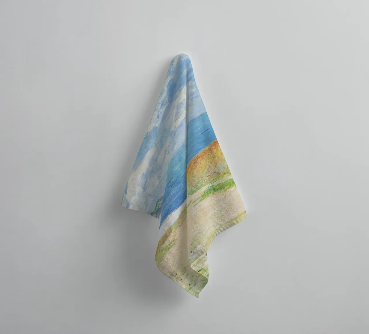 Claude Monet’s Path in the Wheat Fields at Pourville i towel by Venus Art