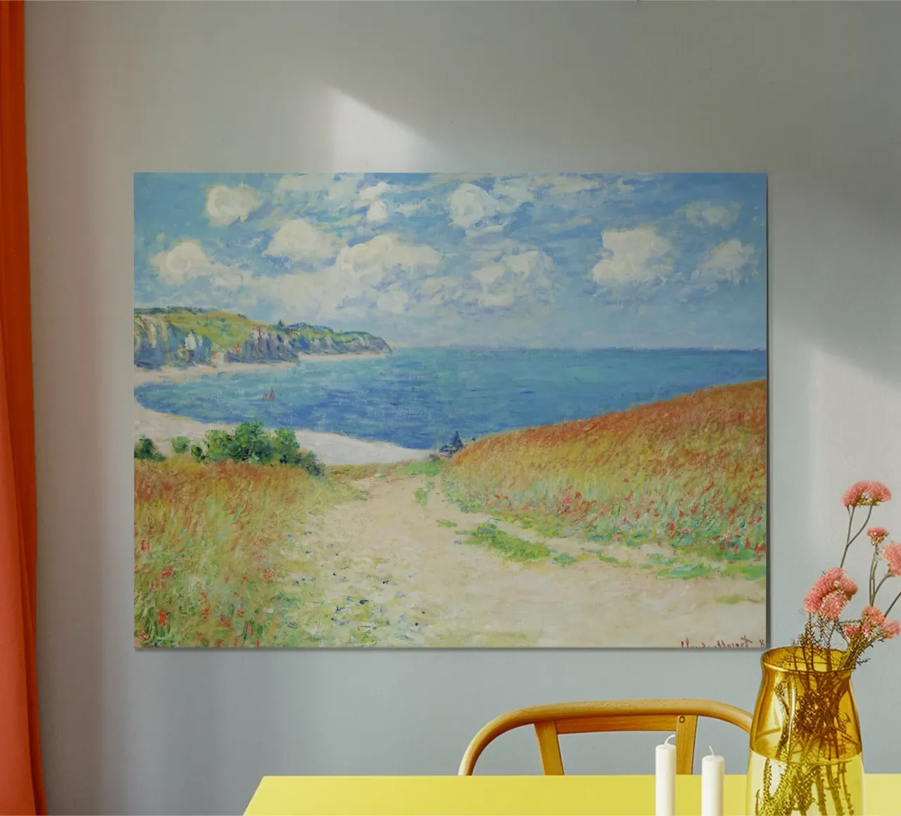 Claude Monet’s Path in the Wheat Fields at Pourville i poster by Venus Art