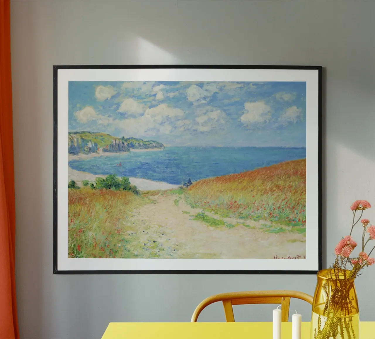 Claude Monet’s Path in the Wheat Fields at Pourville i poster by Venus Art